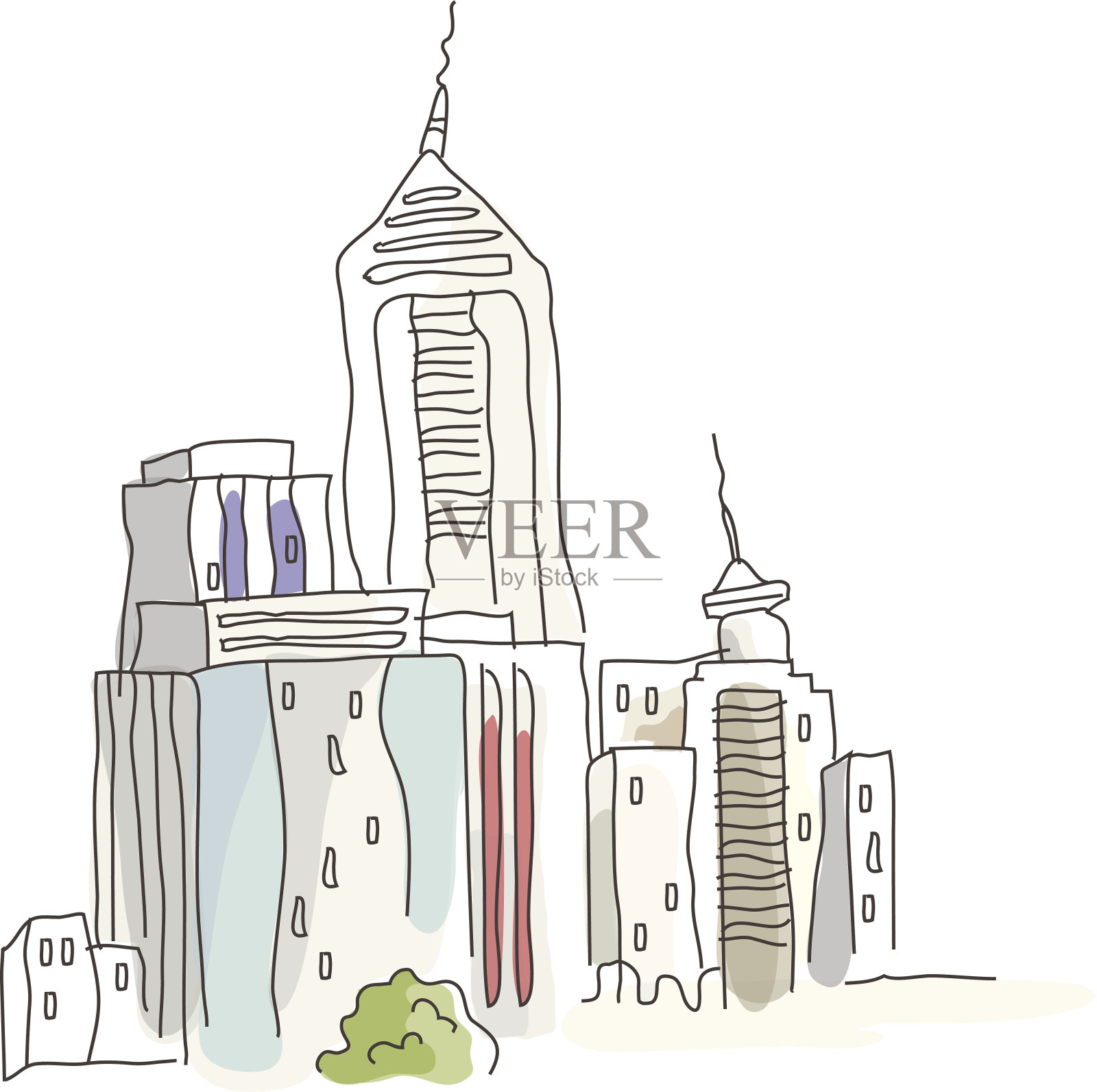 图标的建筑插画图片素材