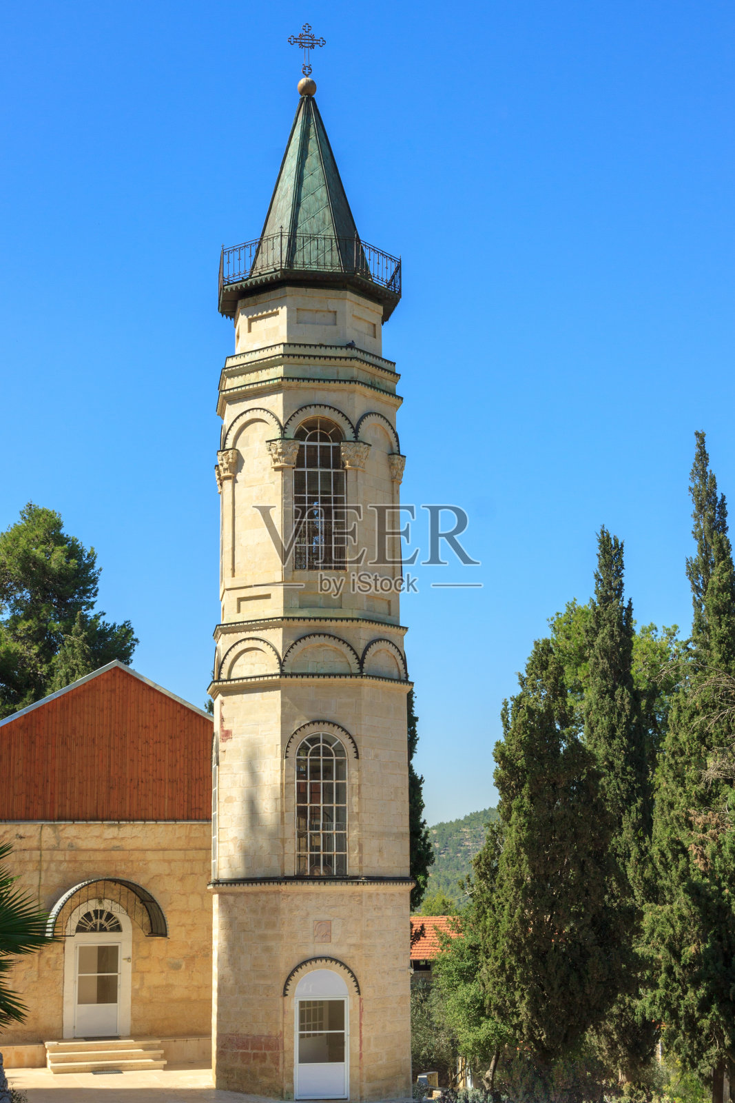 在Ein Kerem的Gorny俄罗斯东正教修道院的礼拜堂照片摄影图片