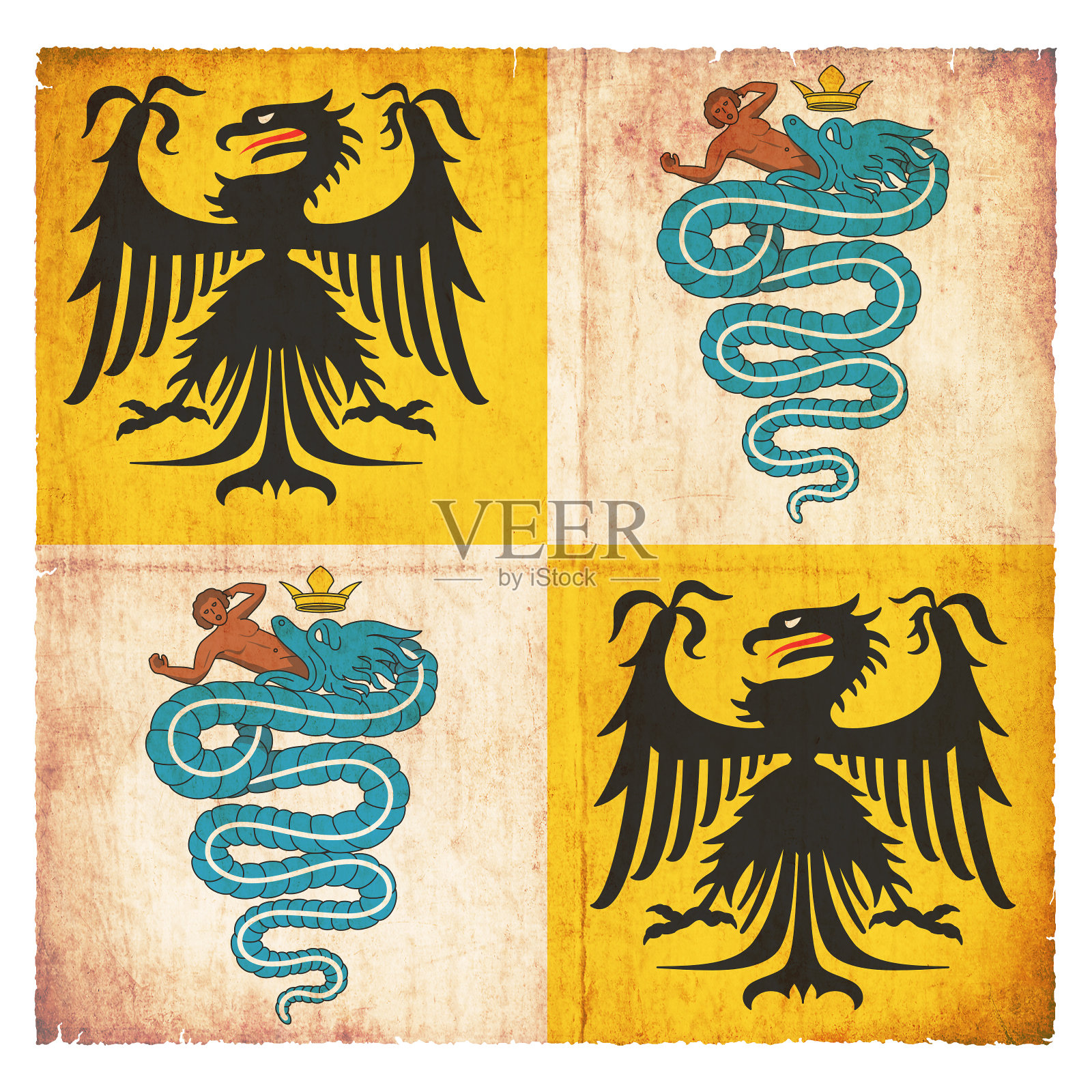 1450年米兰的垃圾旗公国(意大利)照片摄影图片