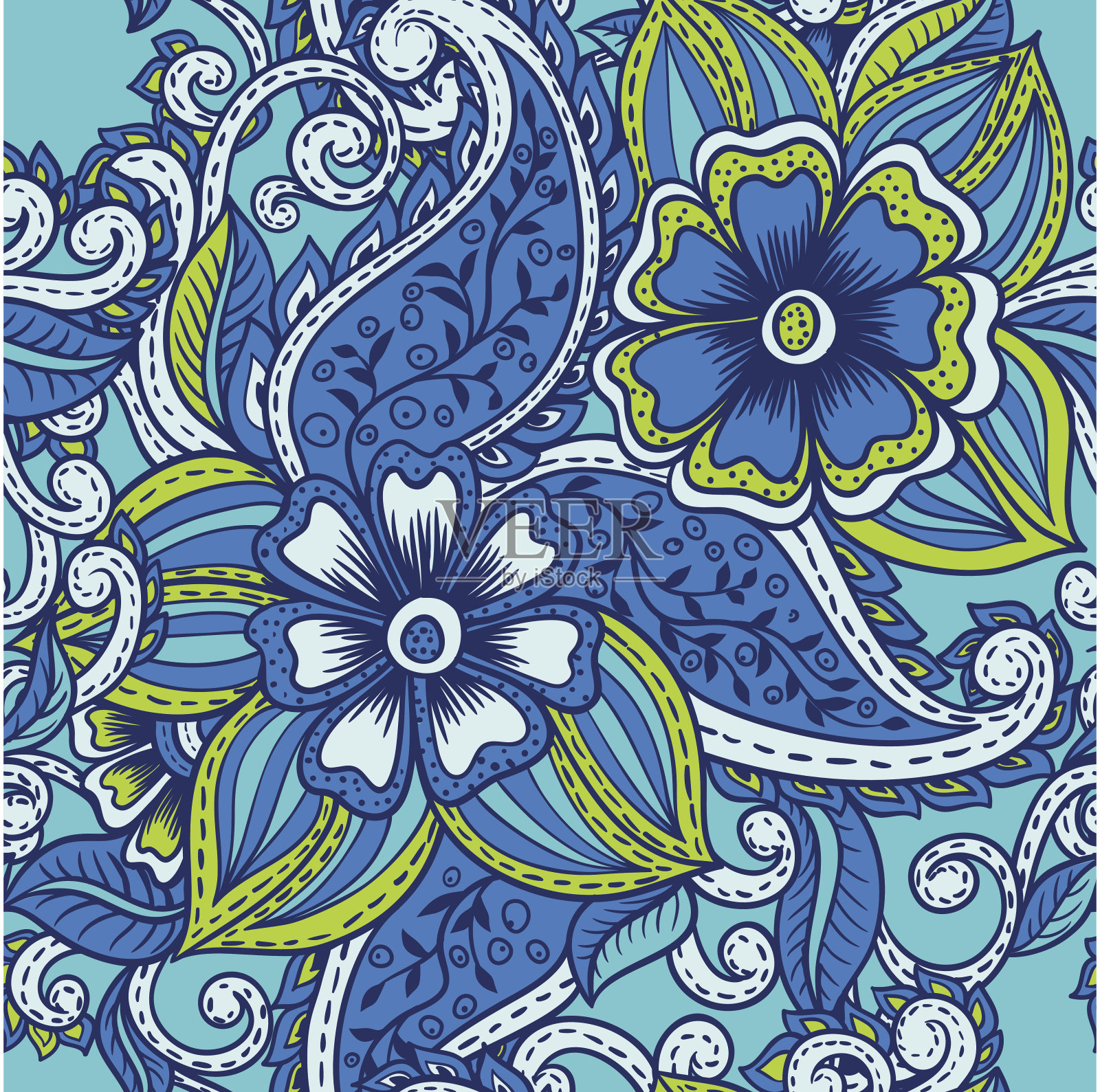 印度无缝模式插画图片素材