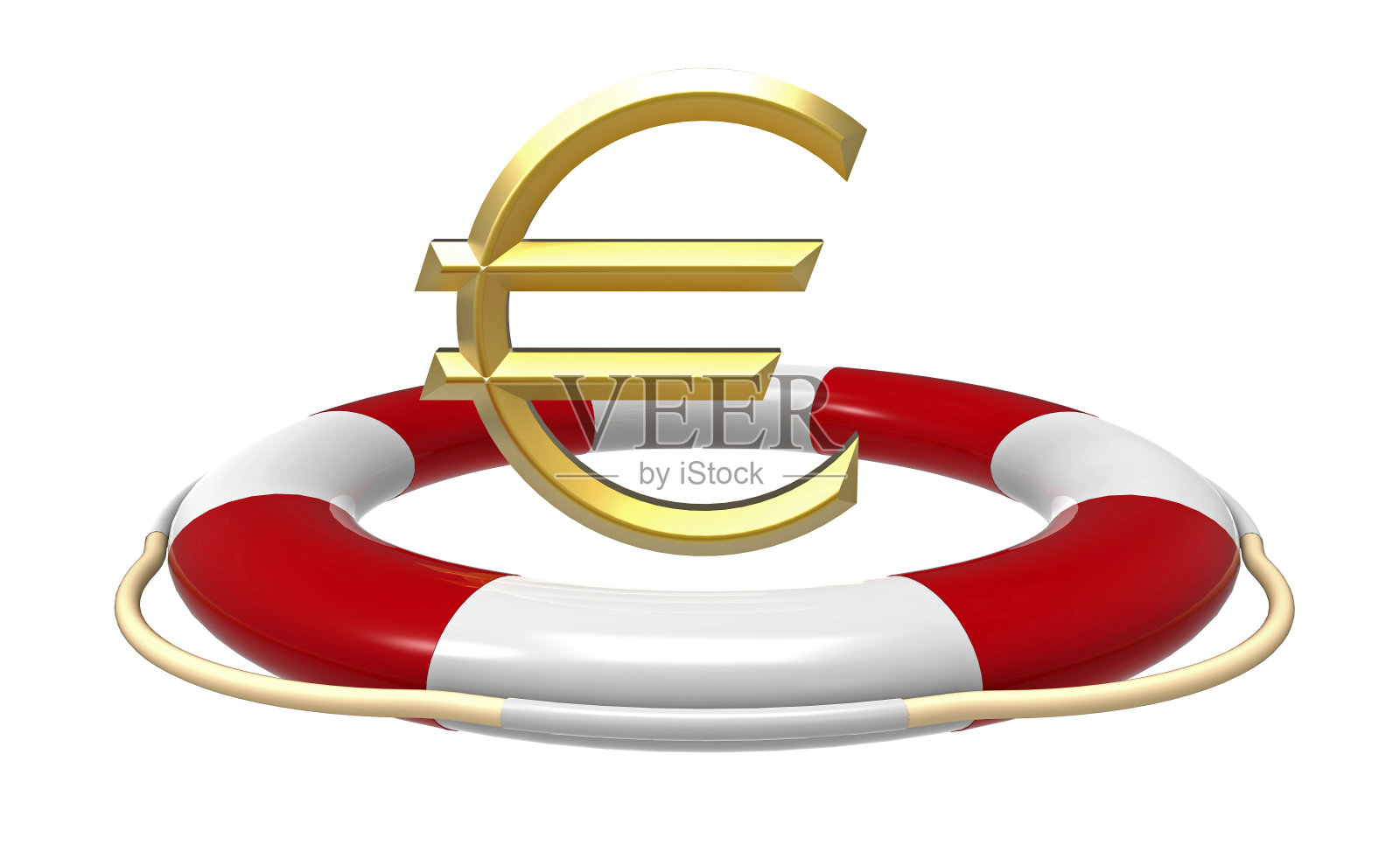 有欧元标志的救生圈照片摄影图片