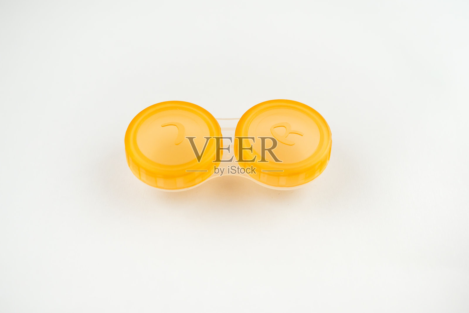 黄色隐形眼镜盒照片摄影图片