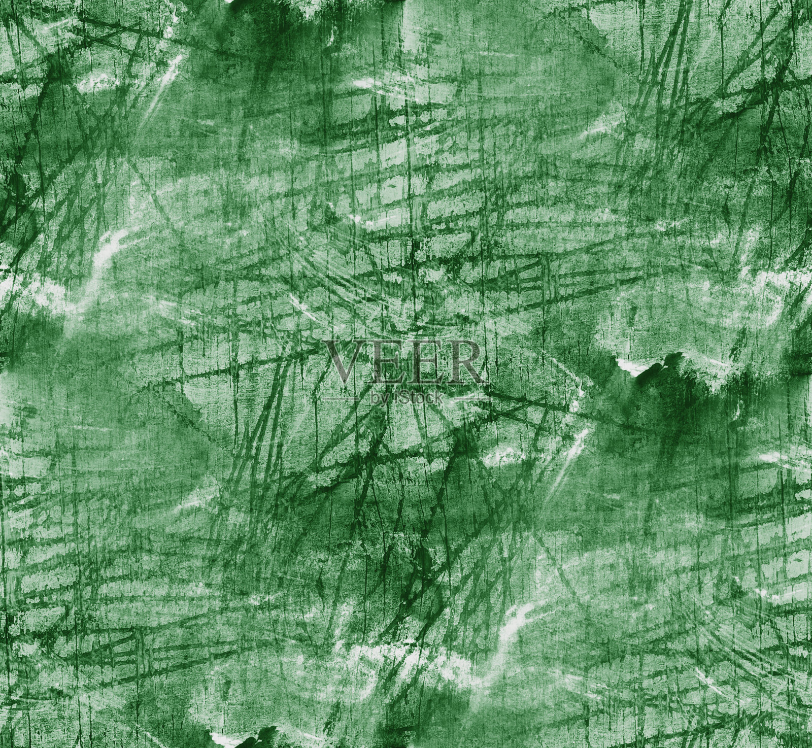 无缝绘制绿色网格方形水彩插画图片素材