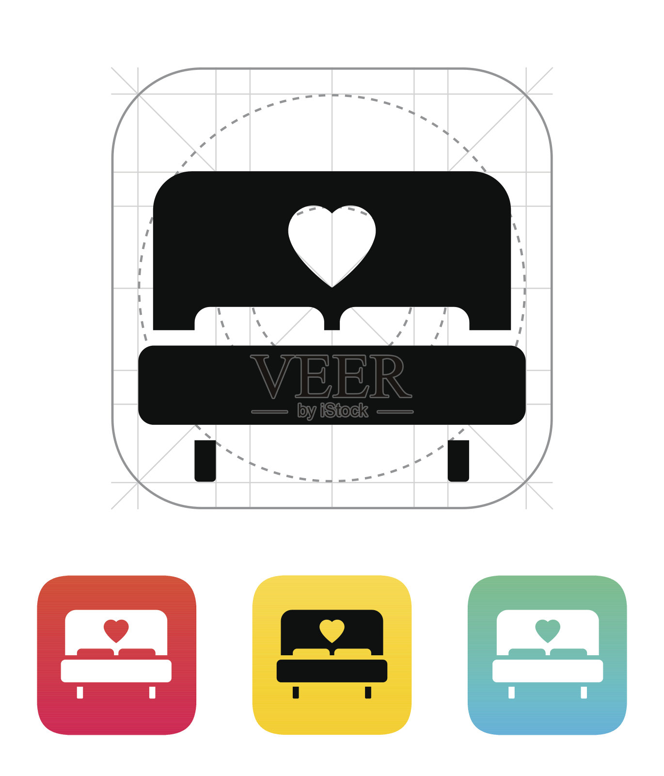 浪漫的床上偶像。图标素材