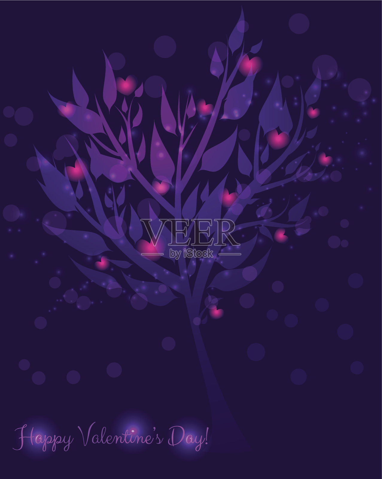 摘要情人节树插画图片素材