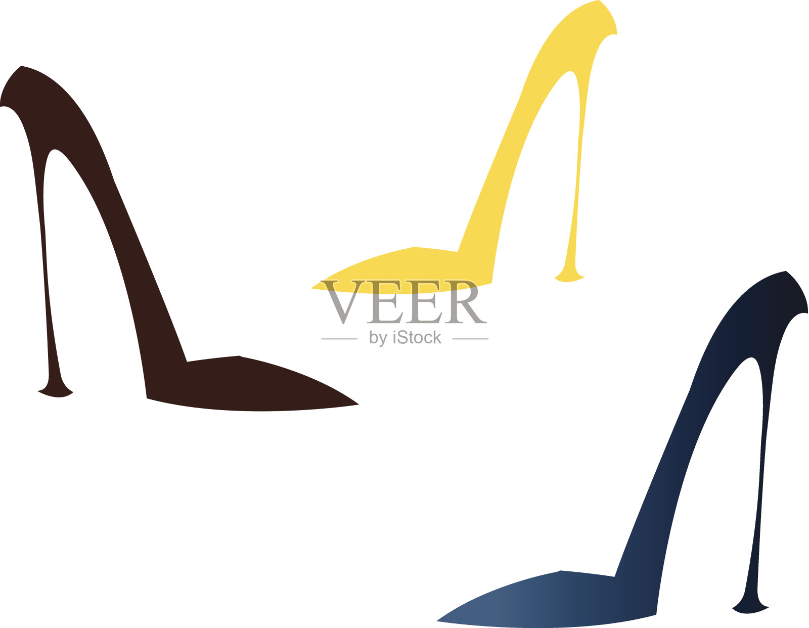 一套高跟鞋插画图片素材