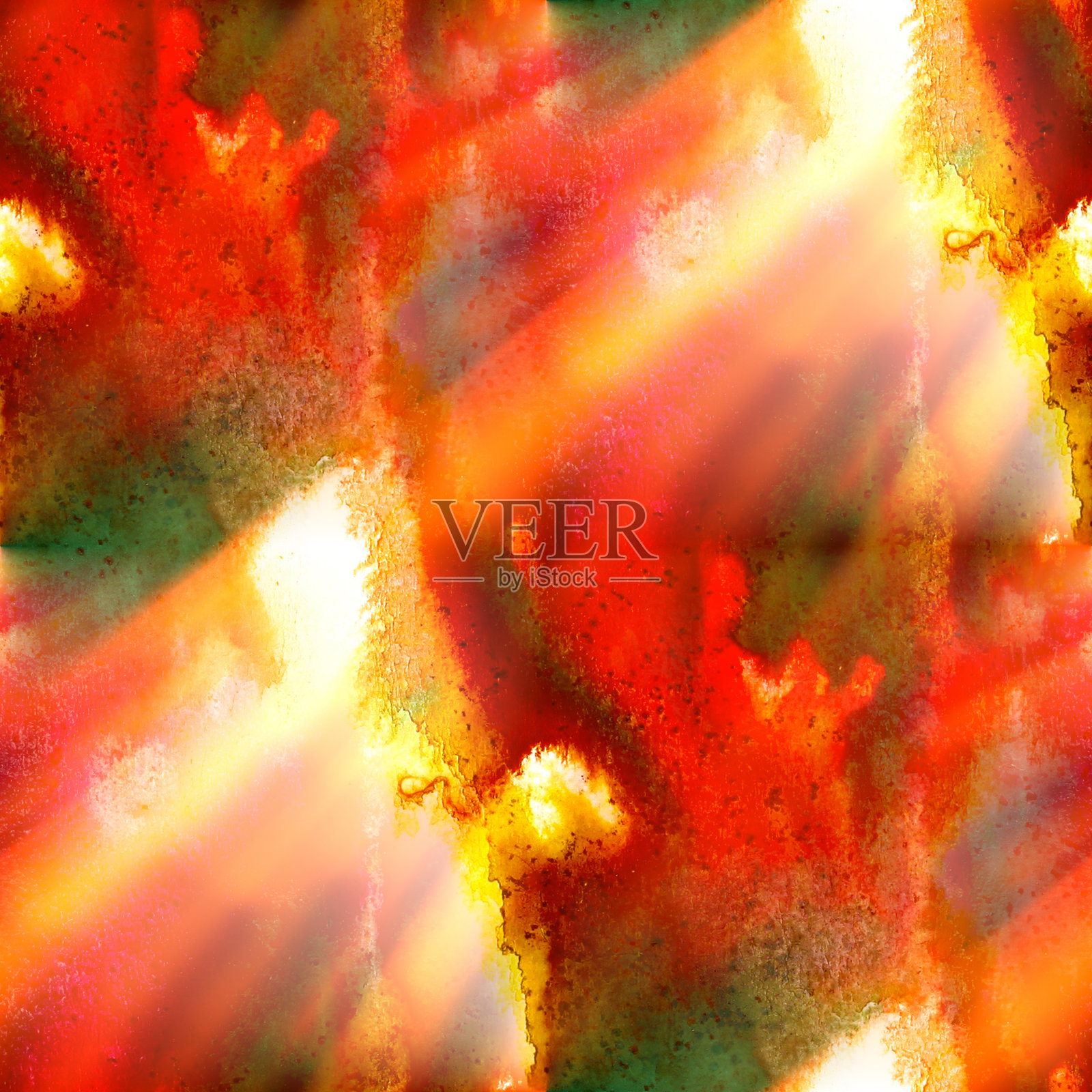 阳光水彩画笔抽象艺术红黄绿艺术设计元素图片