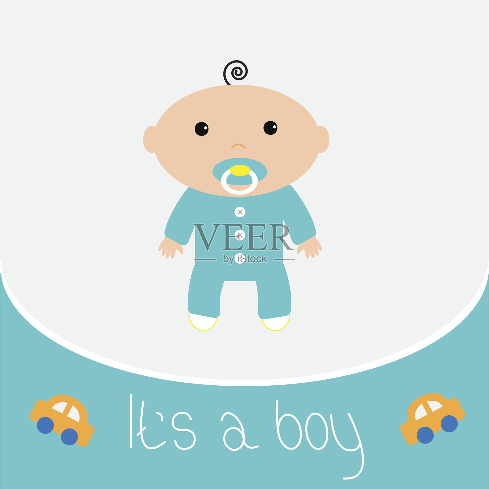 男婴淋浴卡插画图片素材