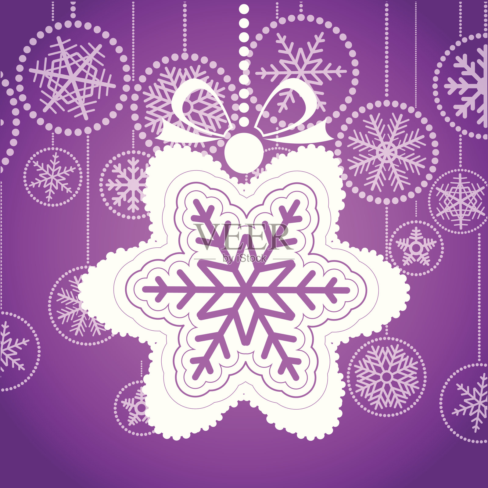 圣诞贺卡与白色的小玩意插画图片素材