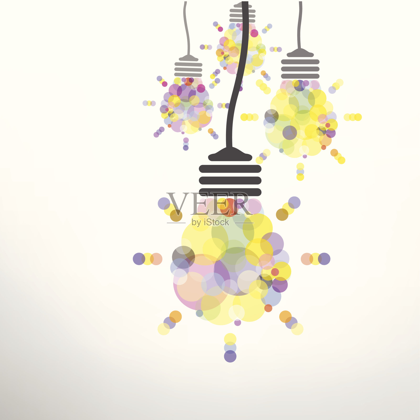 背景上的创意灯泡标志设计元素图片