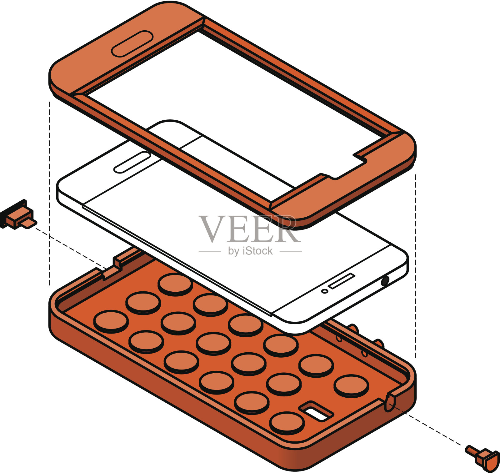 手机保护插画图片素材