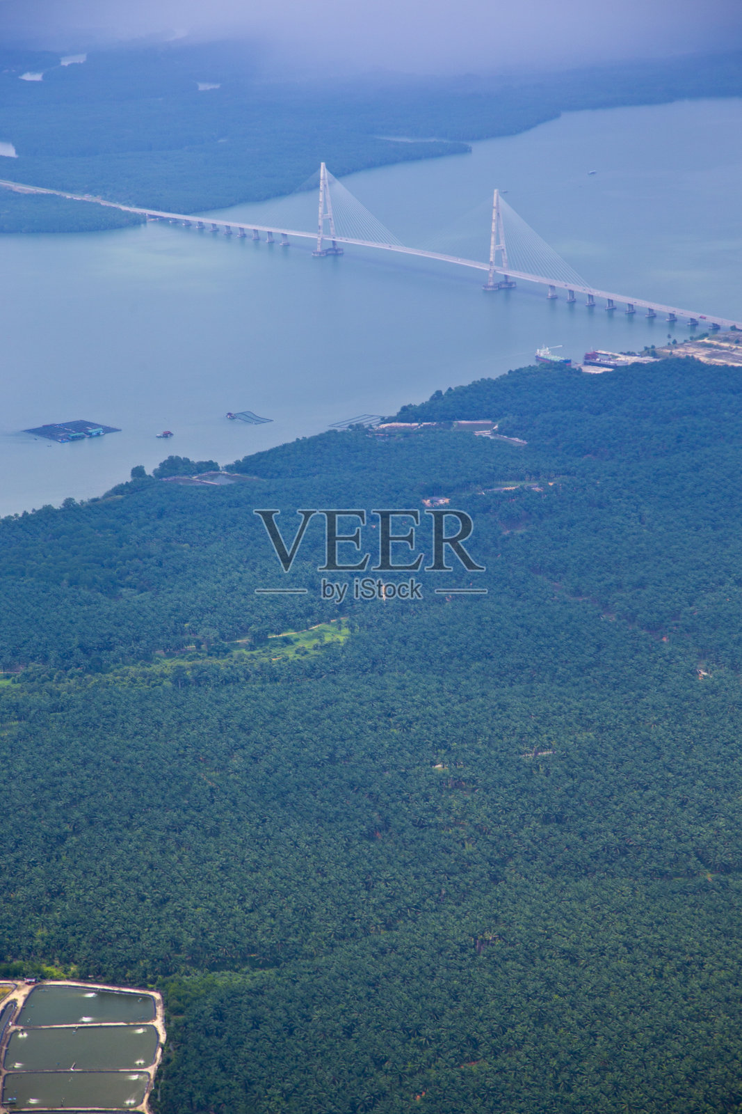 马来西亚柔佛河大桥照片摄影图片