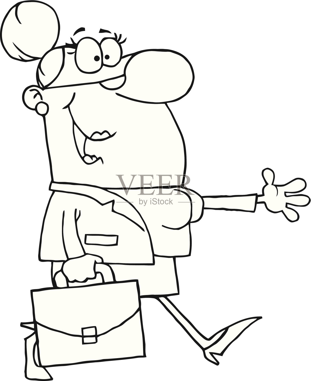 黑白友好的女商人在散步设计元素图片