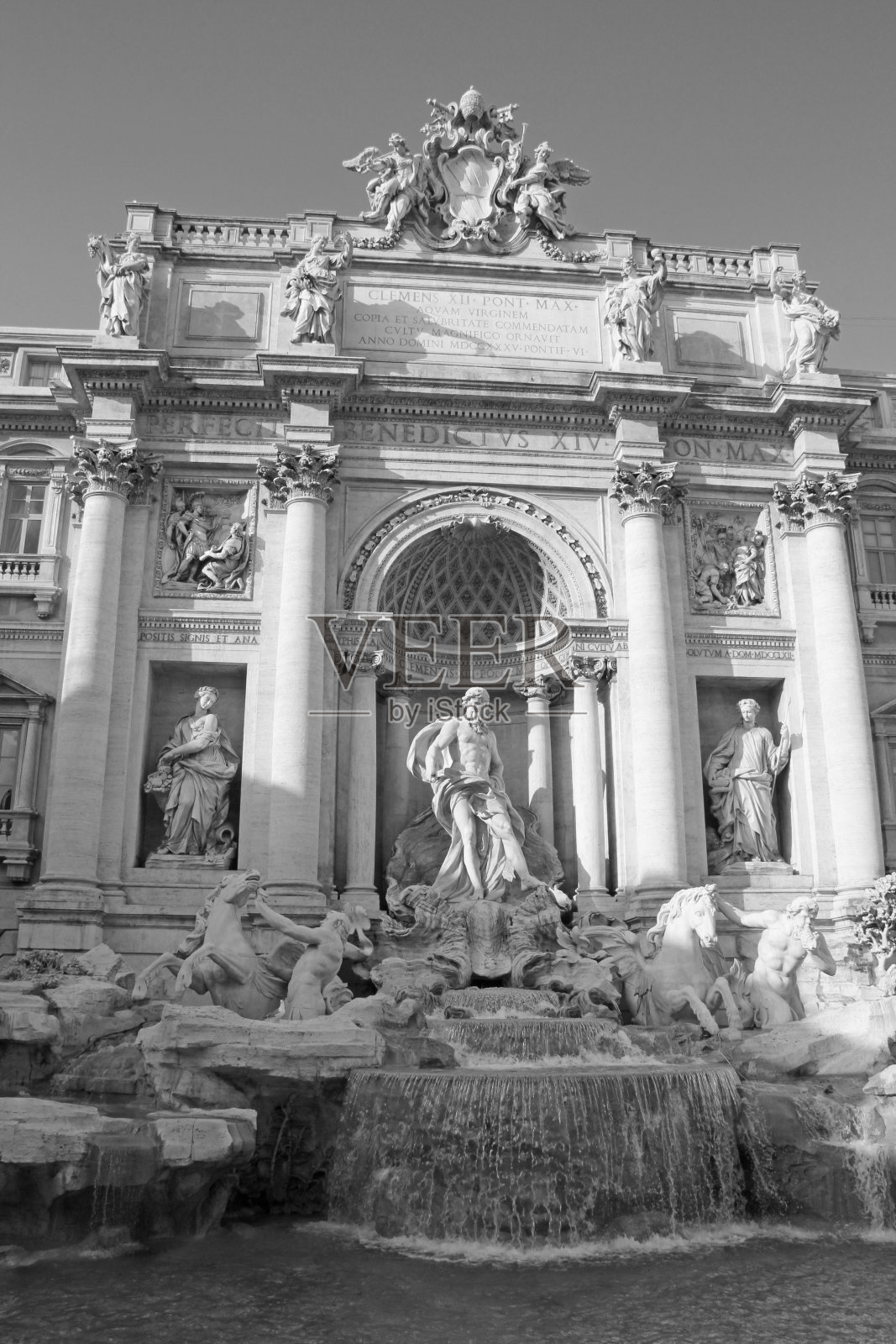 意大利罗马的许愿池。照片摄影图片