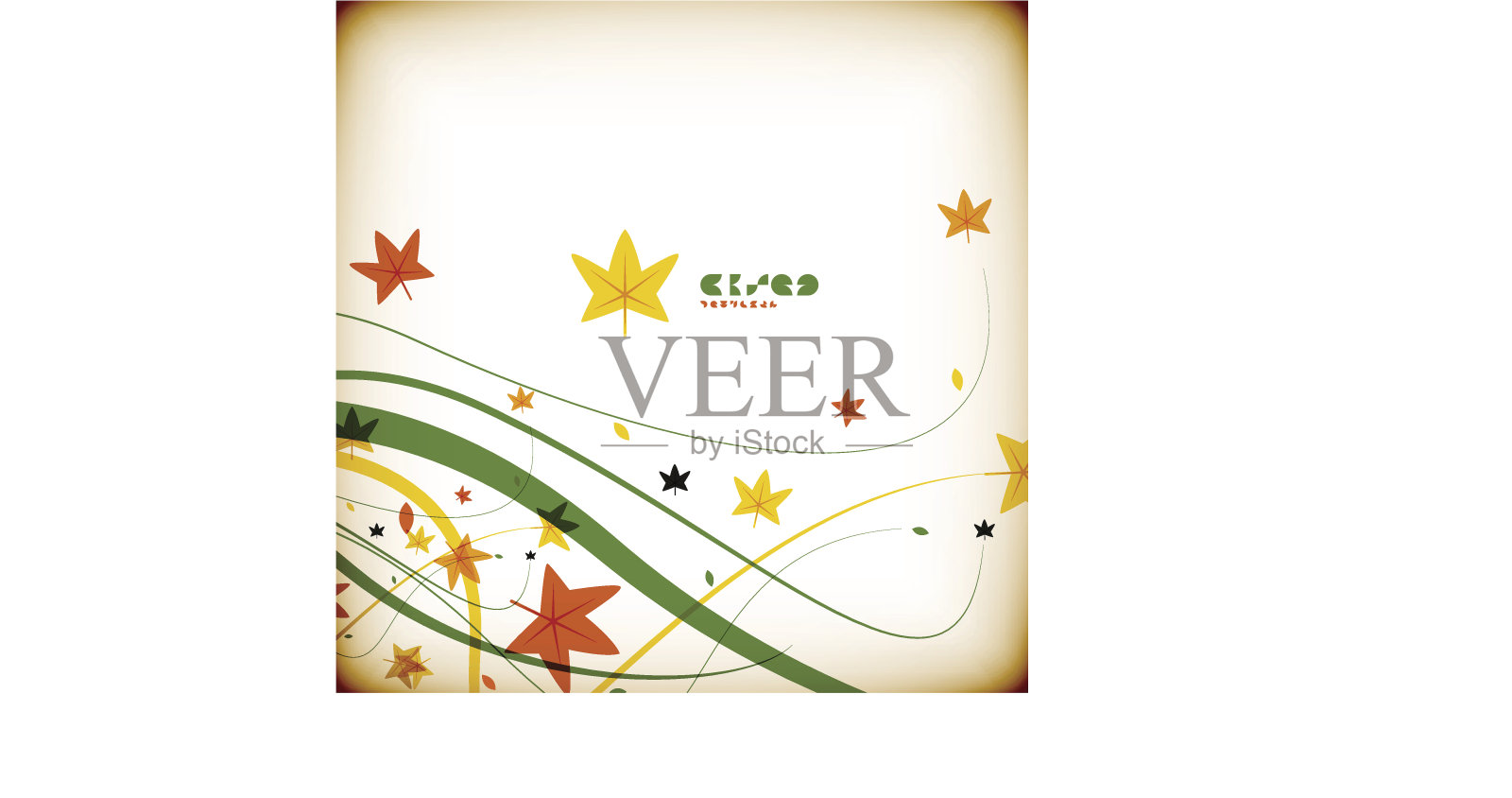 秋风飘飞，树叶vintage抽象背景插画图片素材