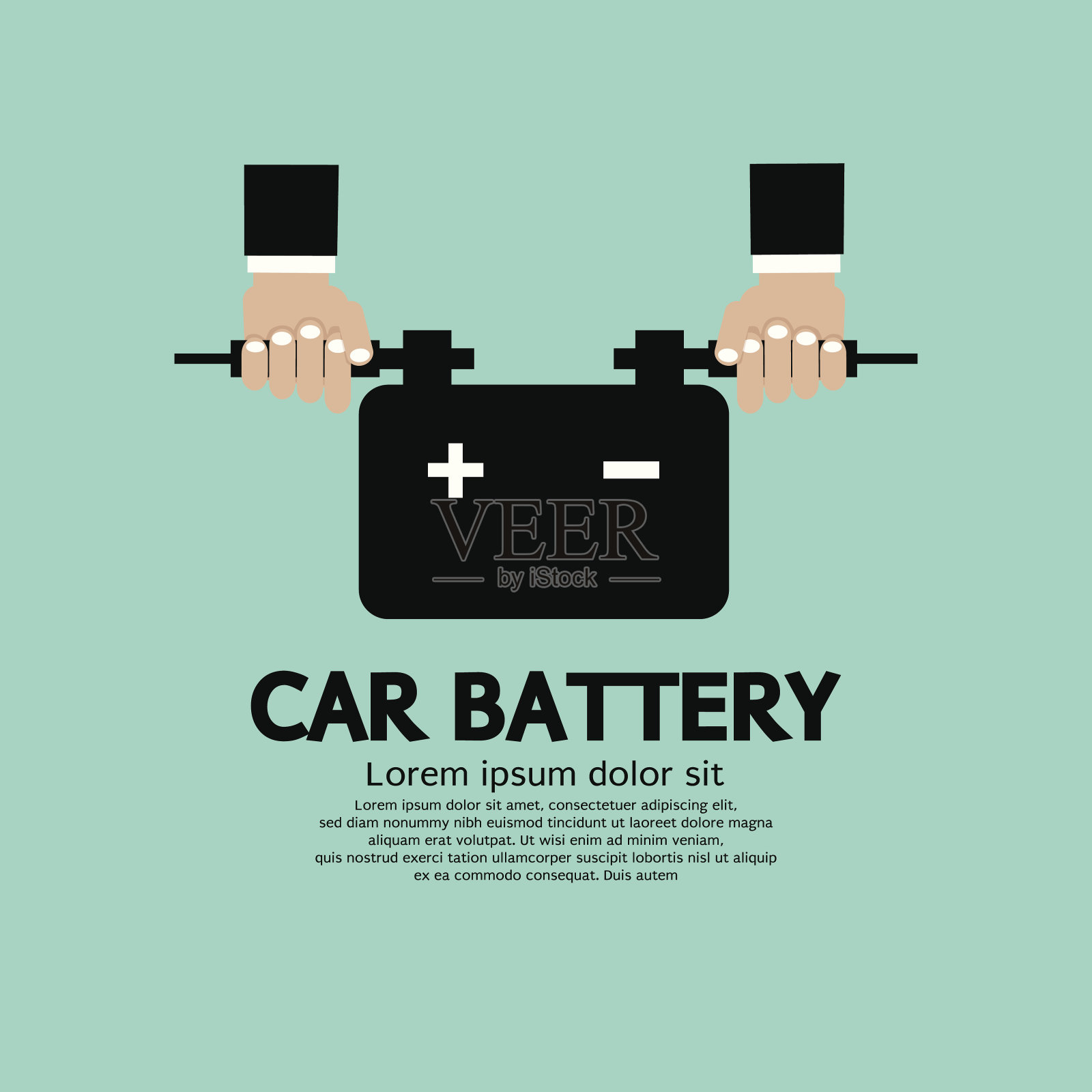 汽车电池。设计元素图片