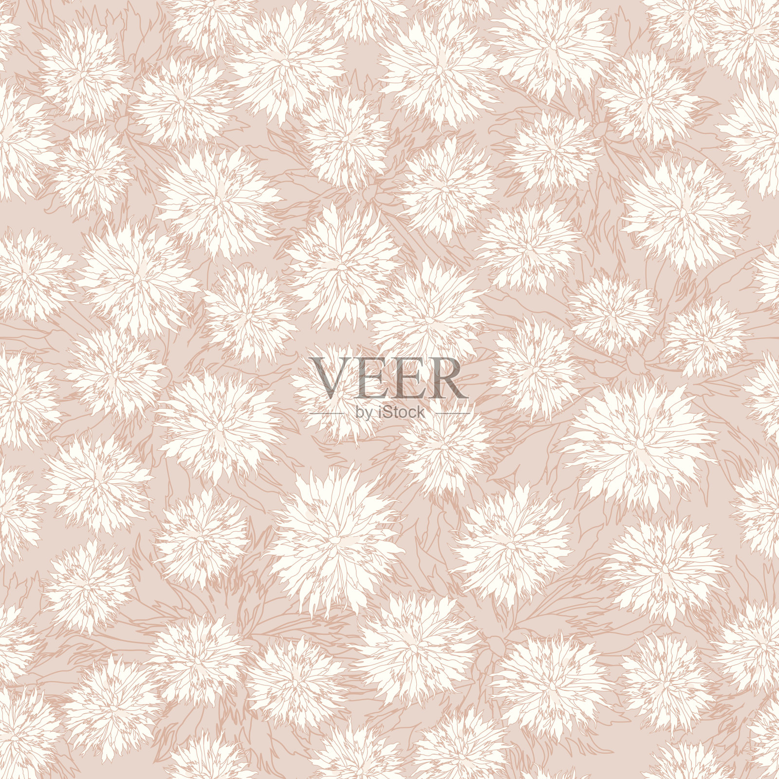 菊花花的无缝图案。插图插画图片素材