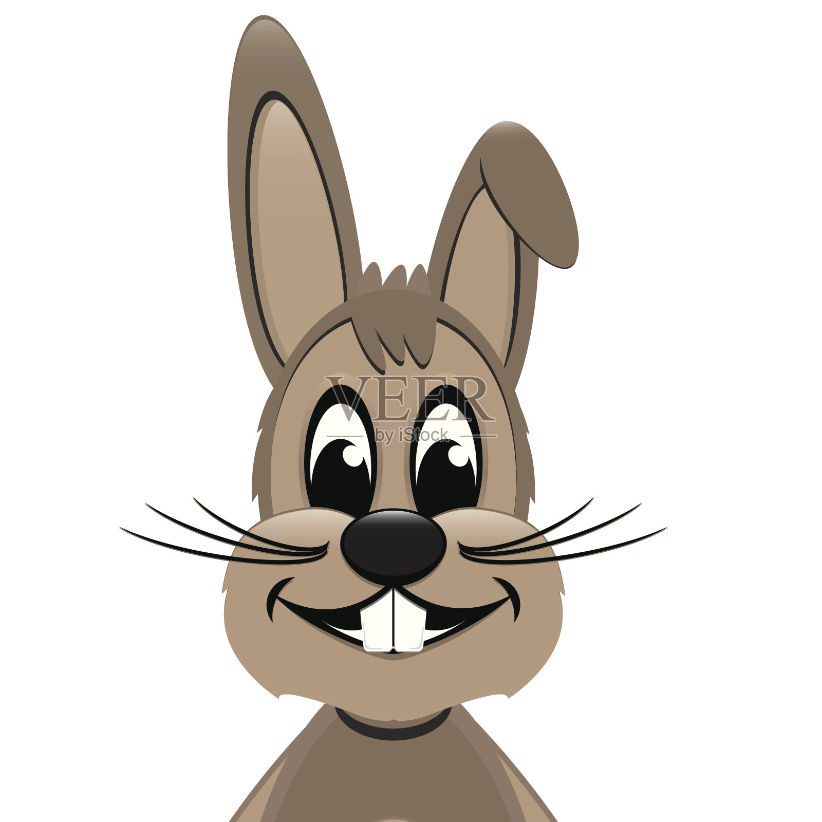 复活节兔子看起来孤立的白色设计元素图片