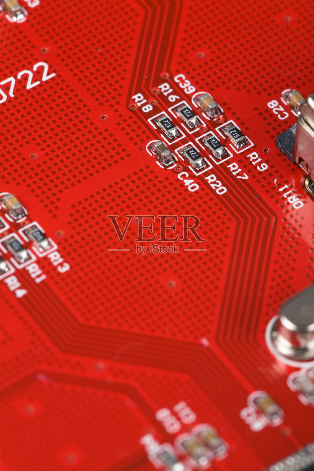 红色的电路板照片摄影图片