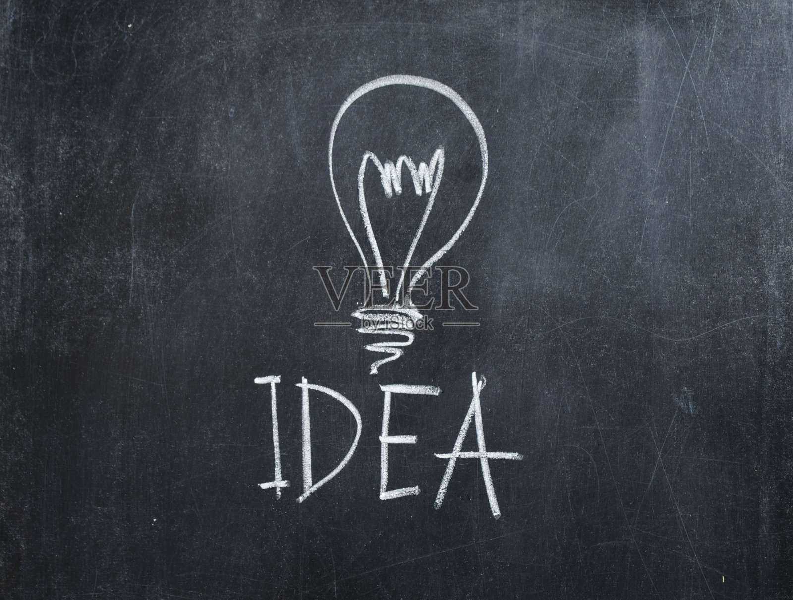 用粉笔在黑板上写下想法插画图片素材