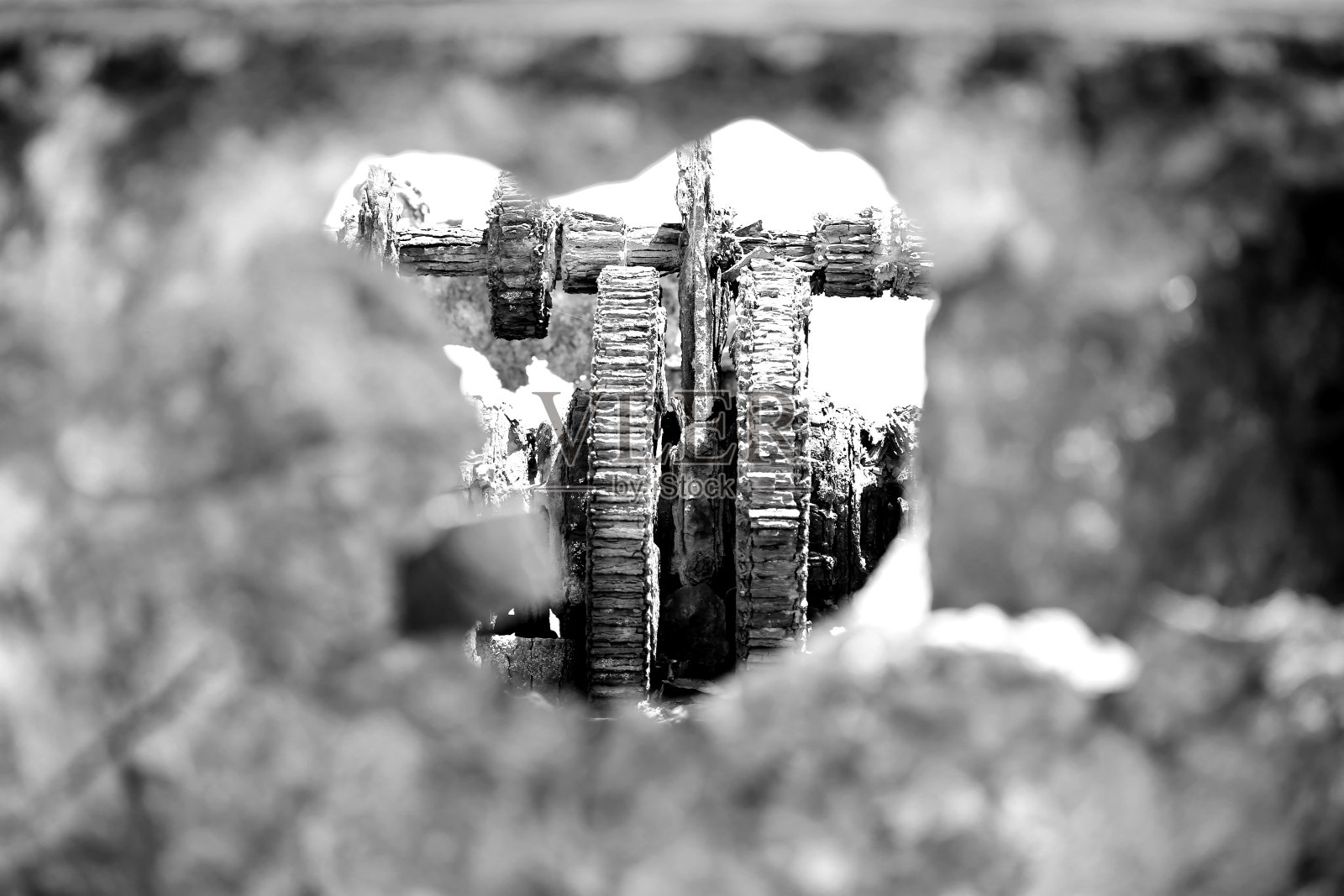 生锈的船齿轮照片摄影图片