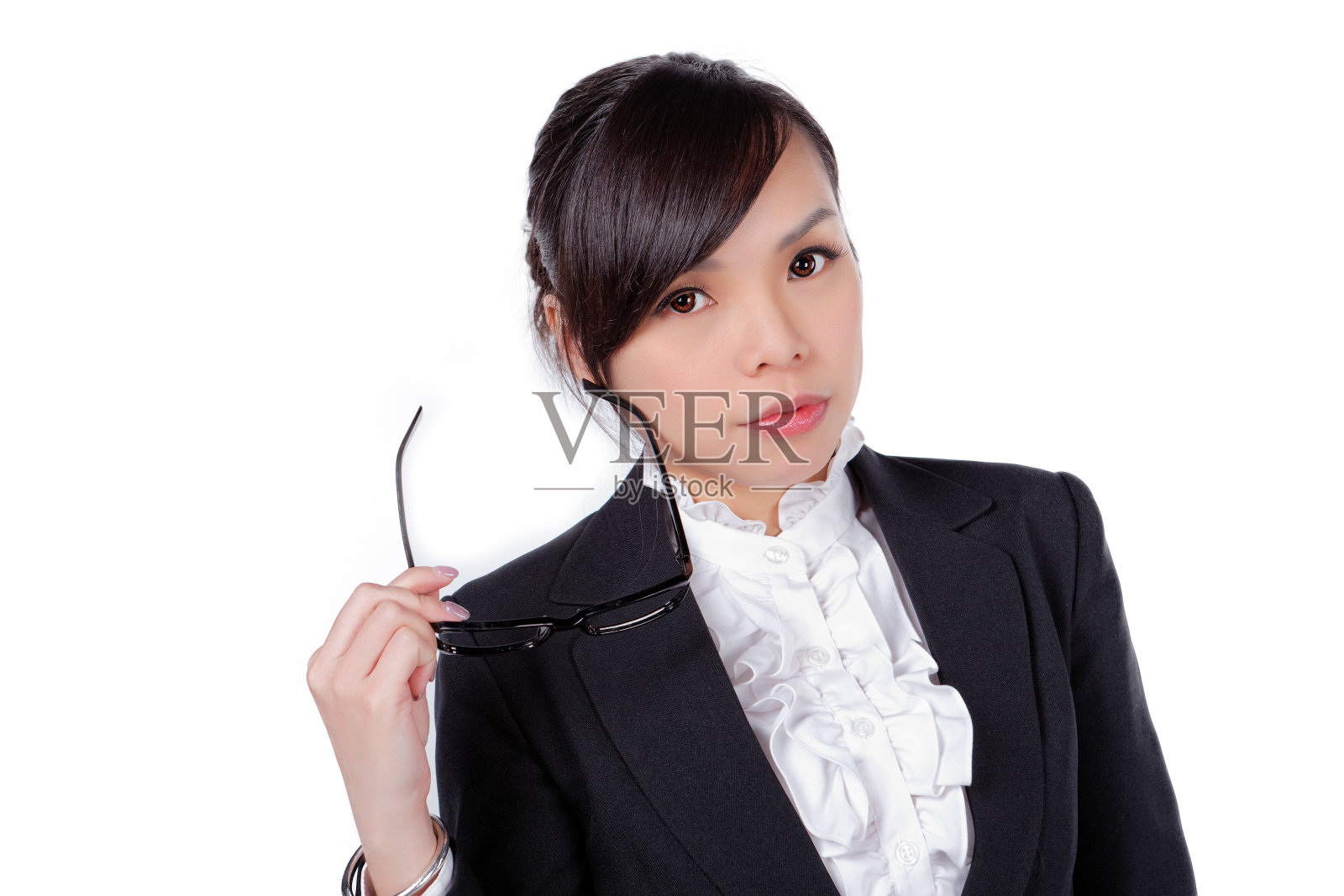 戴着眼镜架的女人照片摄影图片