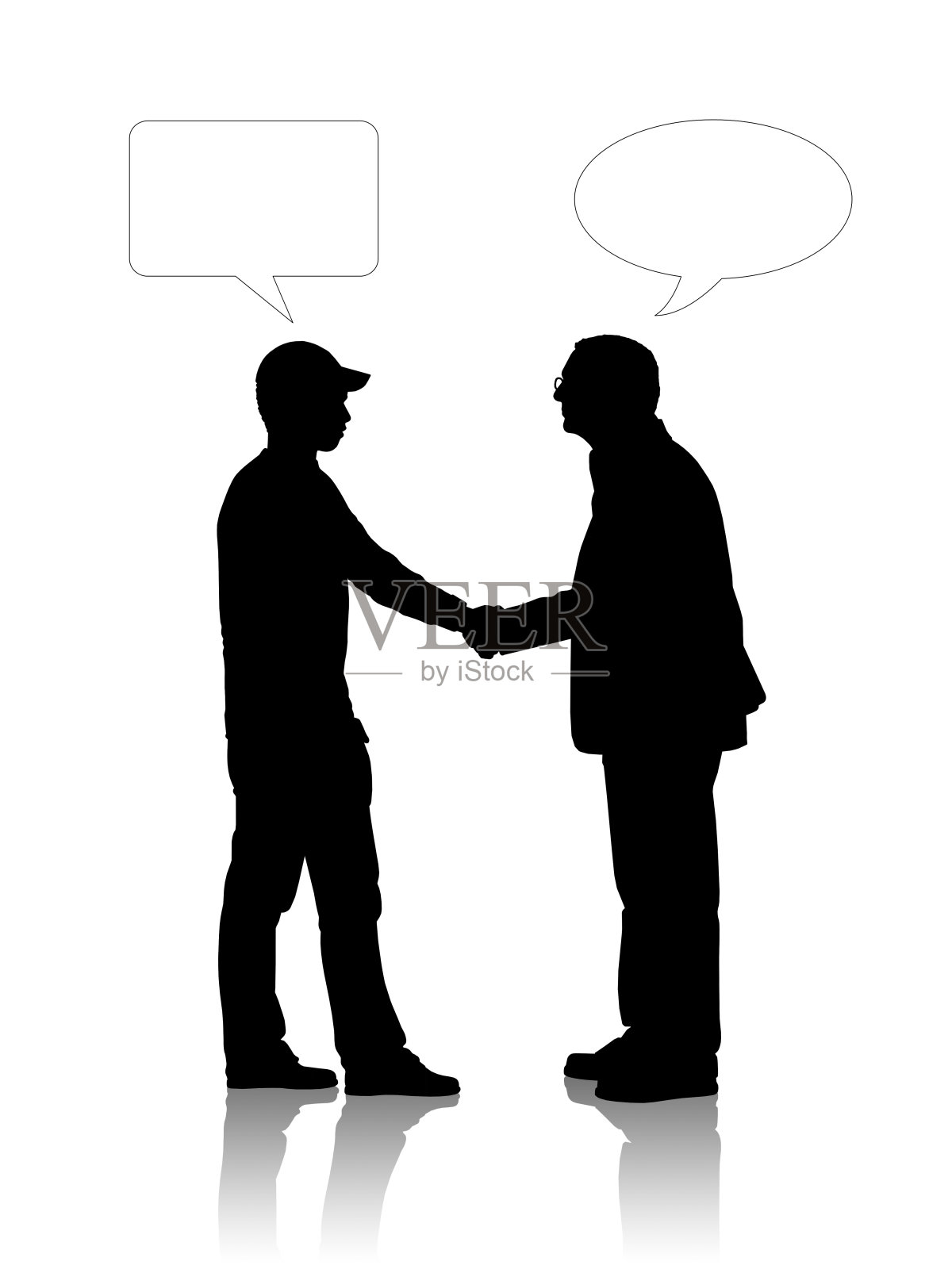 老人和年轻人在握手设计元素图片