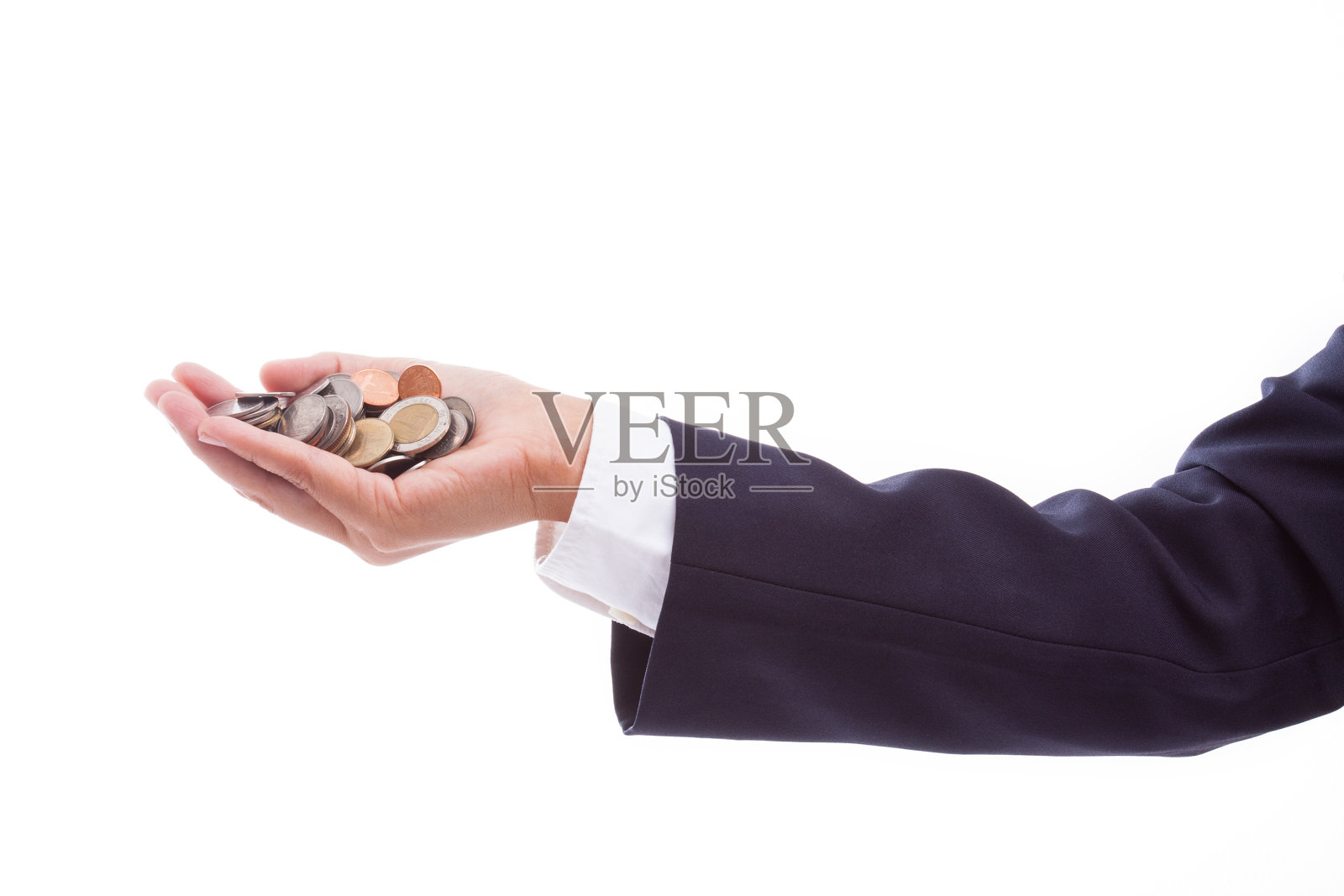 手拿着硬币照片摄影图片