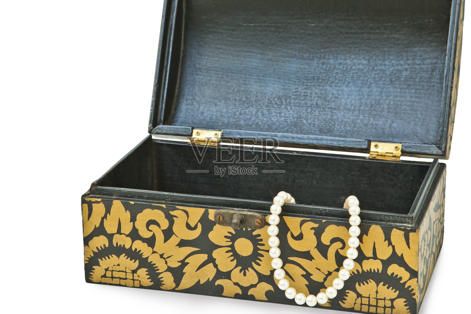 珍珠串在盒子里照片摄影图片