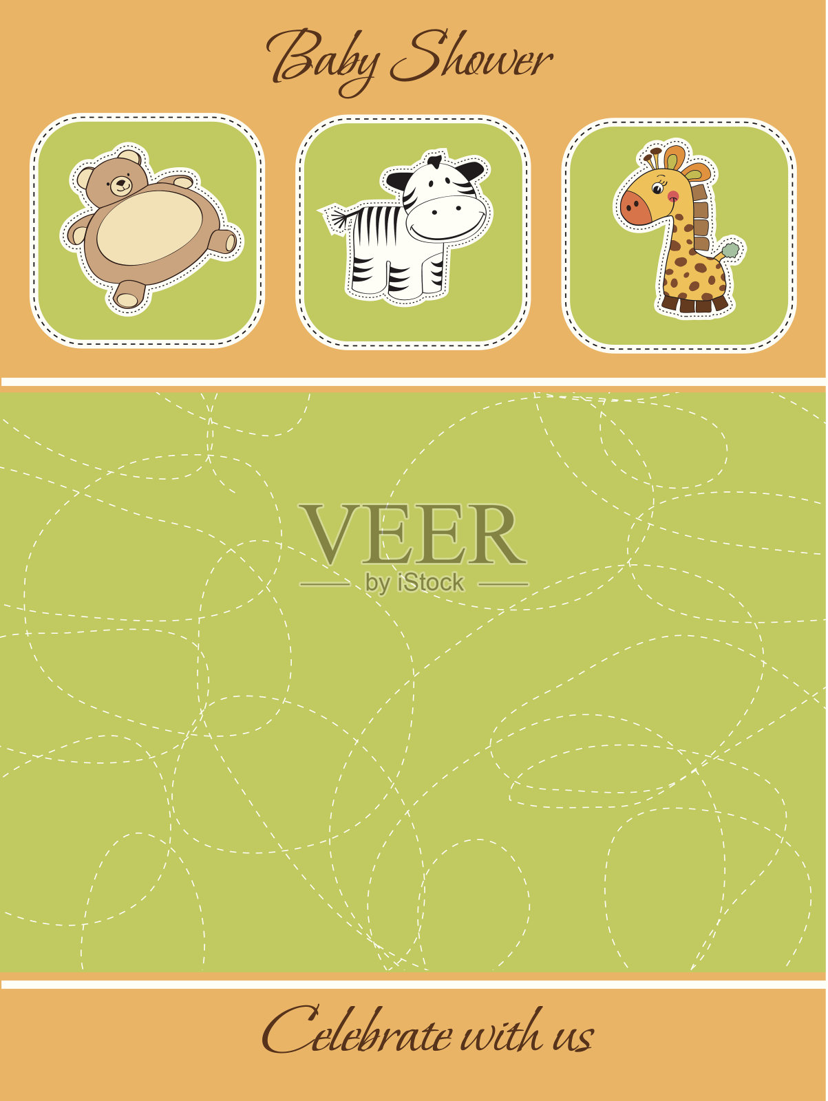 可爱宝宝送礼卡插画图片素材