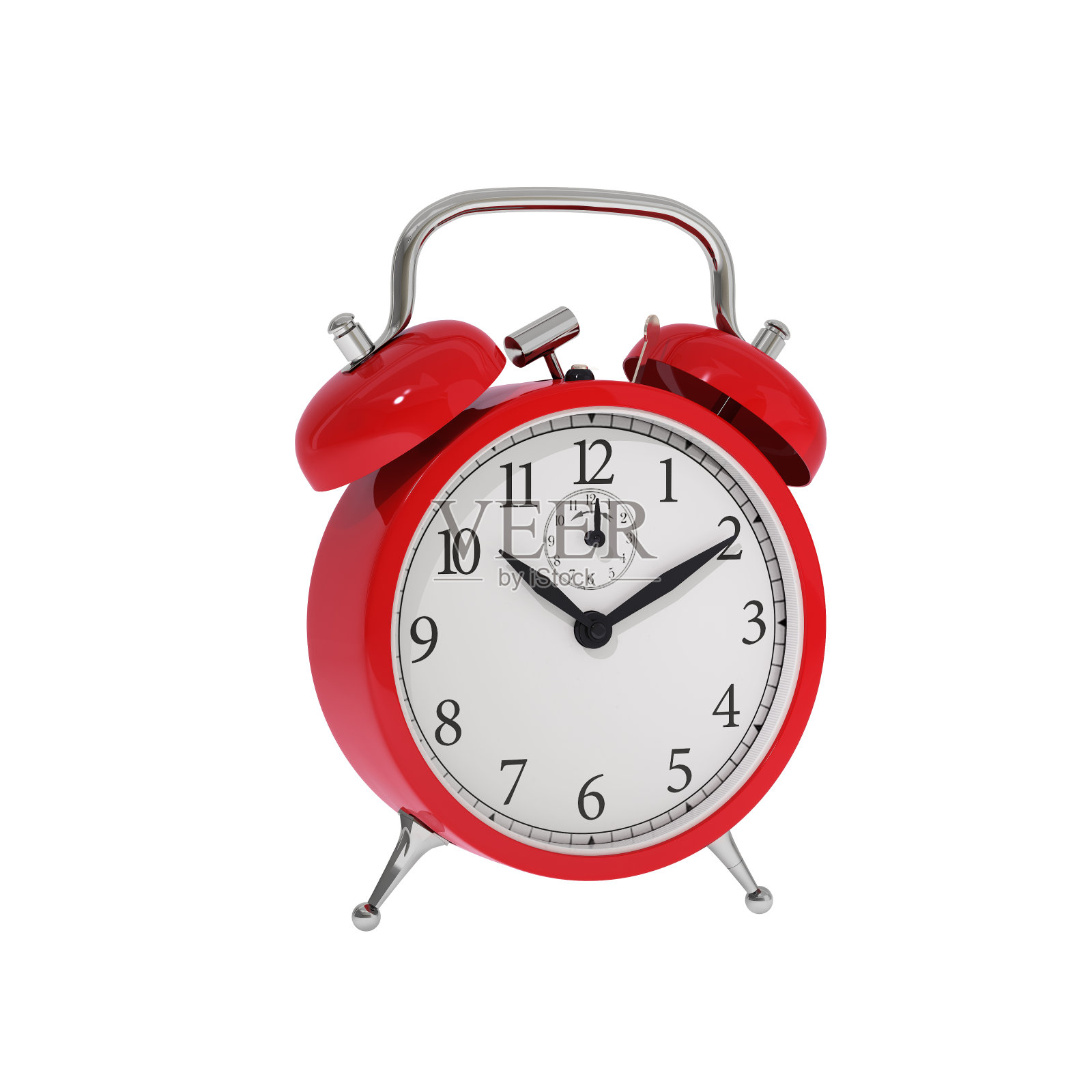 孤立的复古红色经典闹钟照片摄影图片