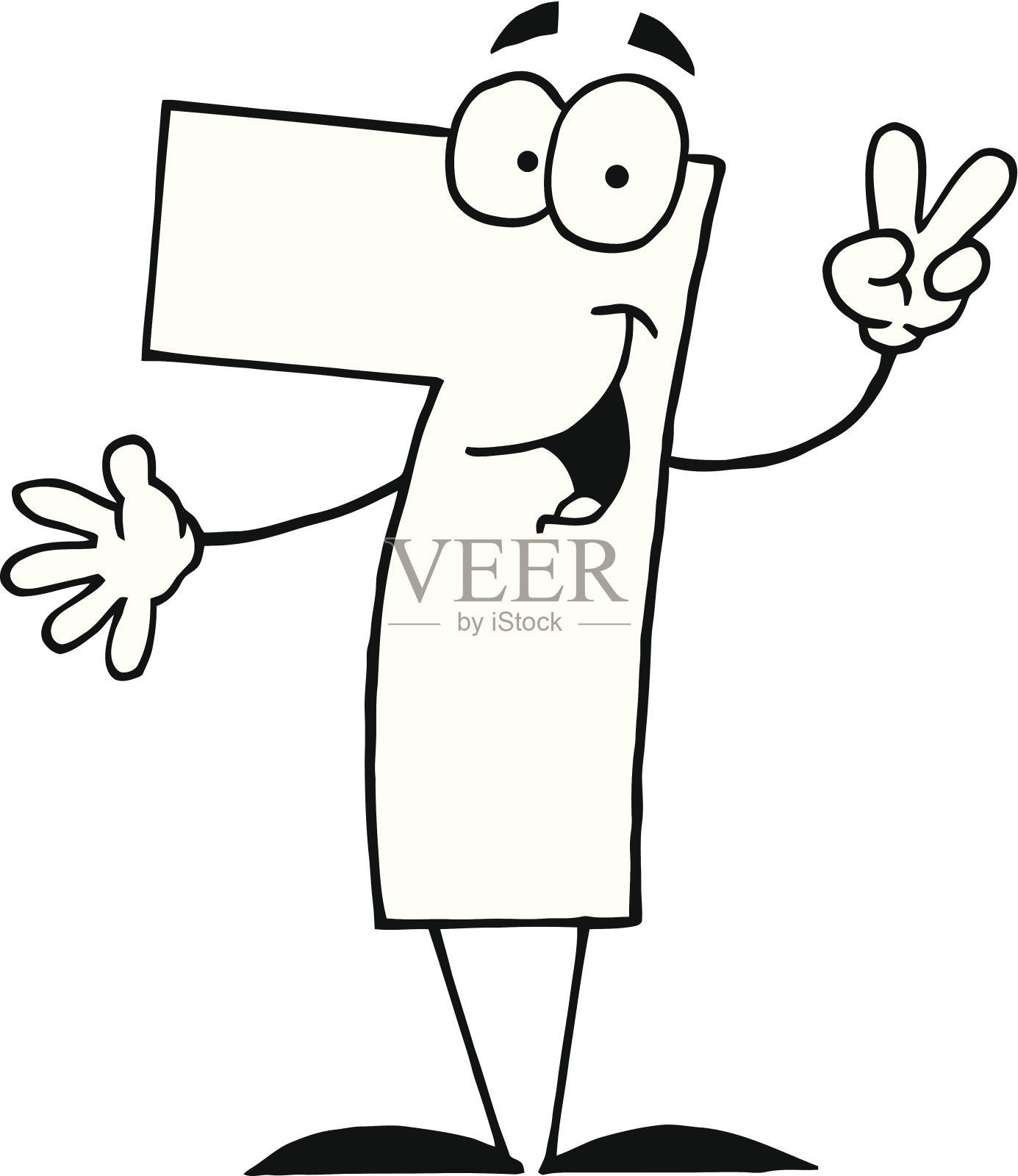 黑人和白人七号快乐插画图片素材