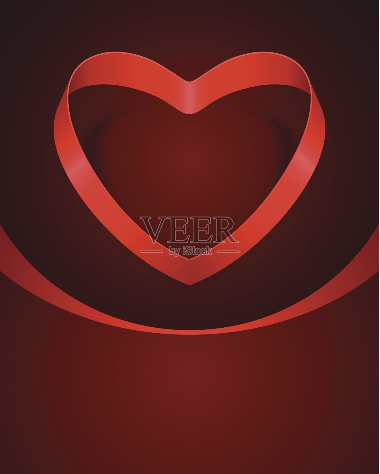 心从丝带情人节插画图片素材