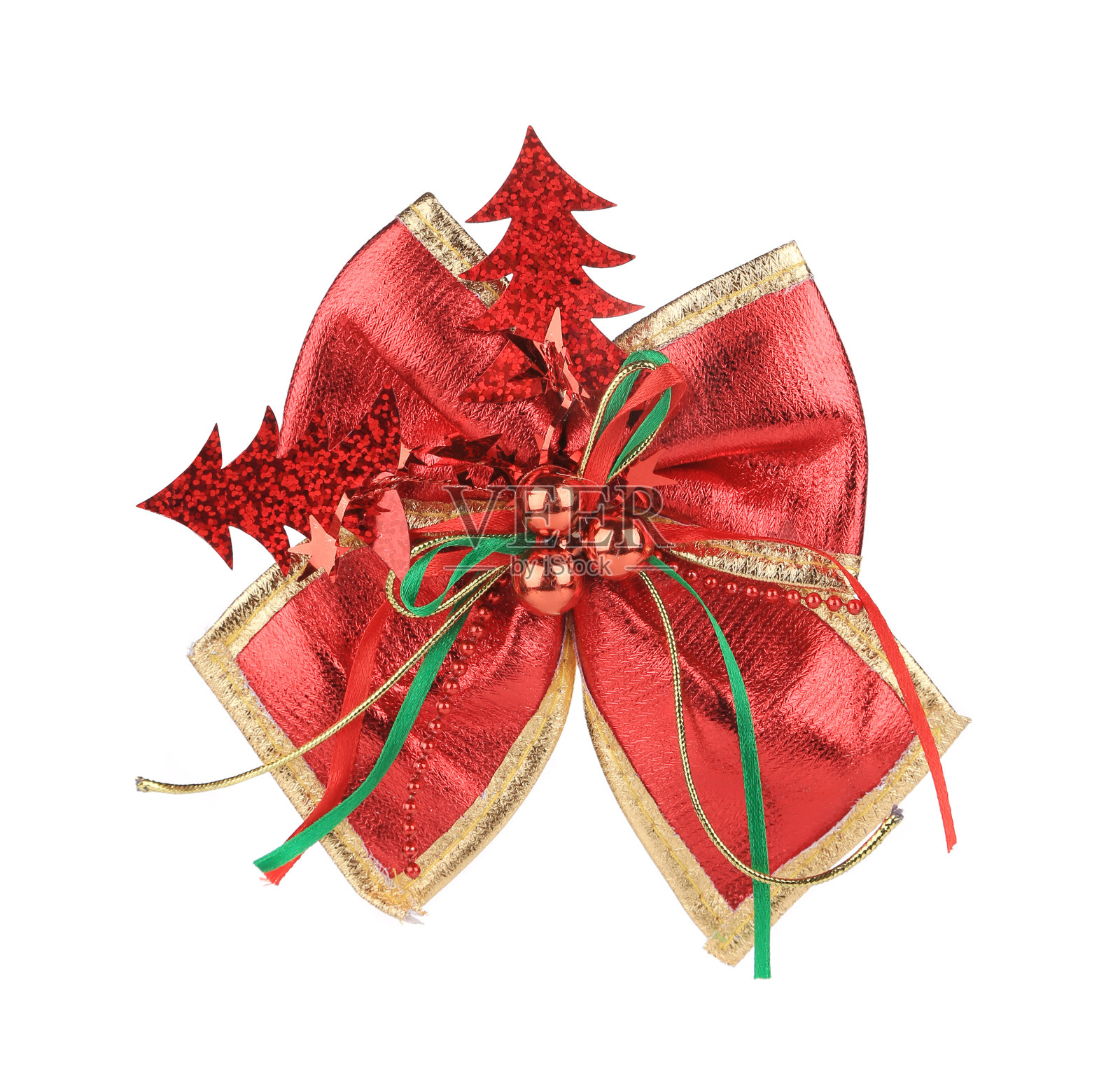 圣诞节丝带装饰。照片摄影图片