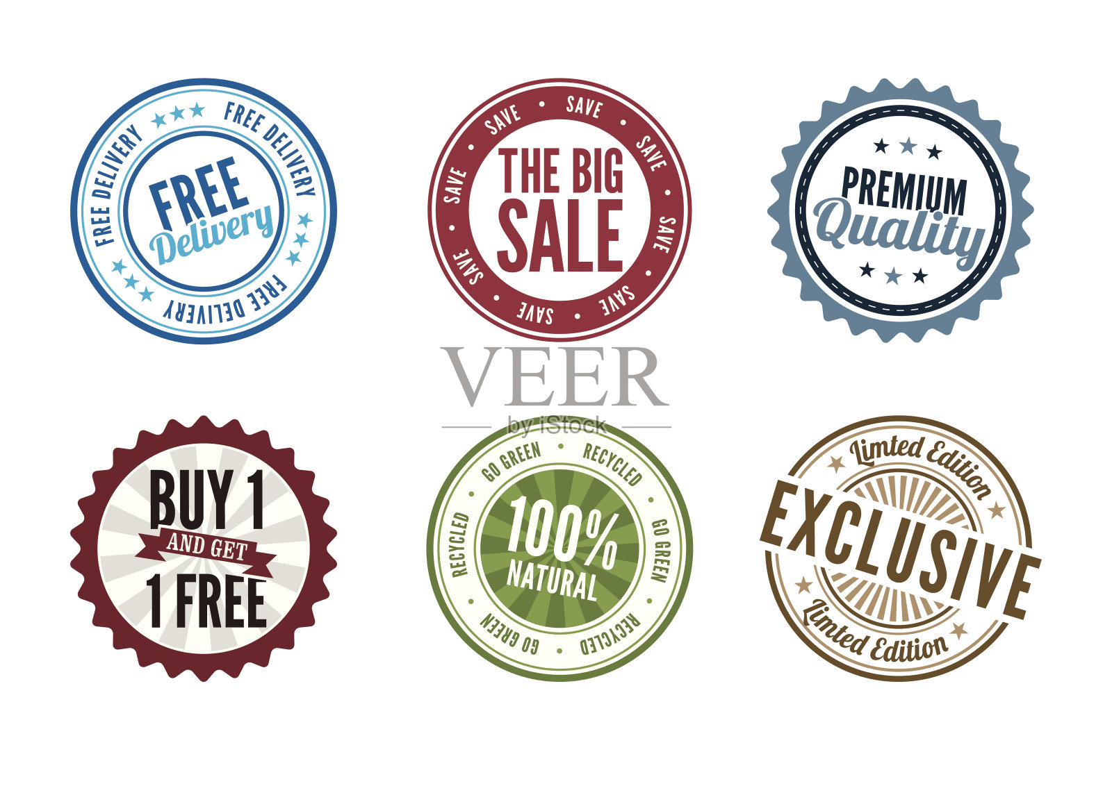 零售印章和徽章插画图片素材