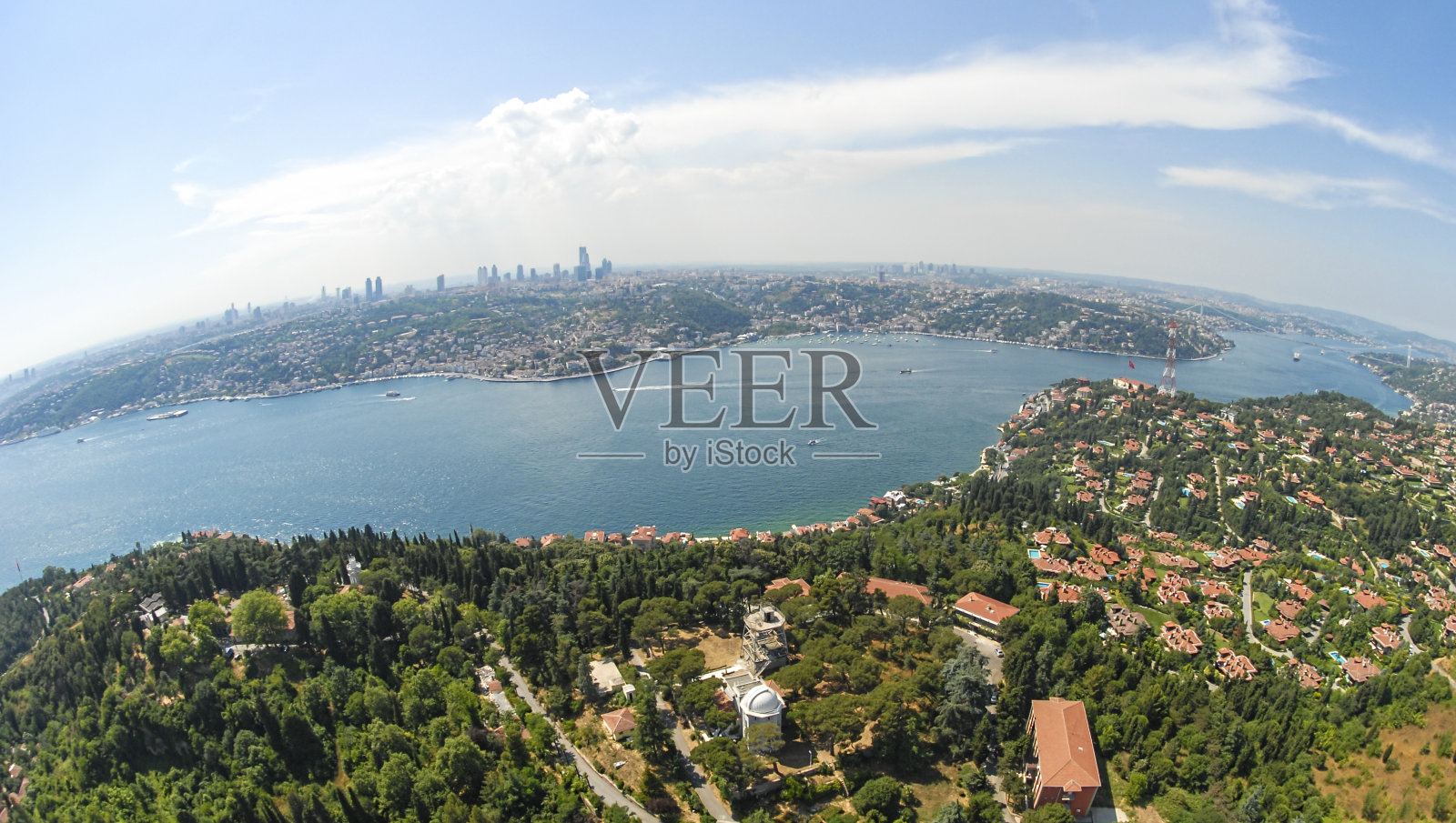 博斯普鲁斯的鸟瞰图照片摄影图片