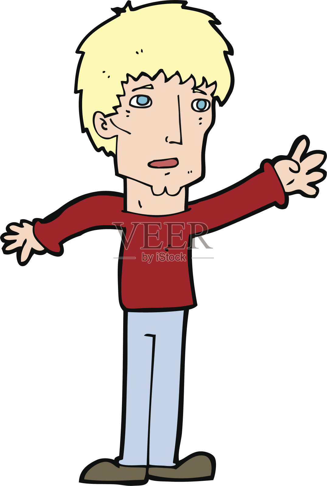 卡通风格焦虑的男人设计元素图片