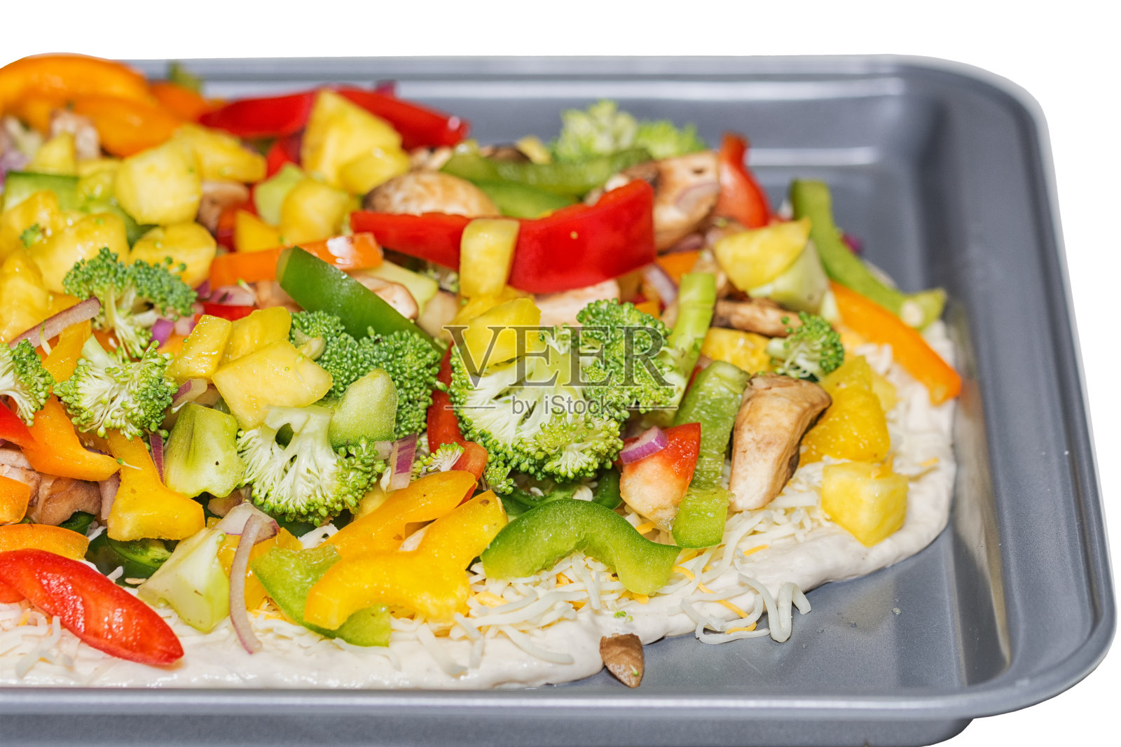 新鲜蔬菜盘披萨照片摄影图片