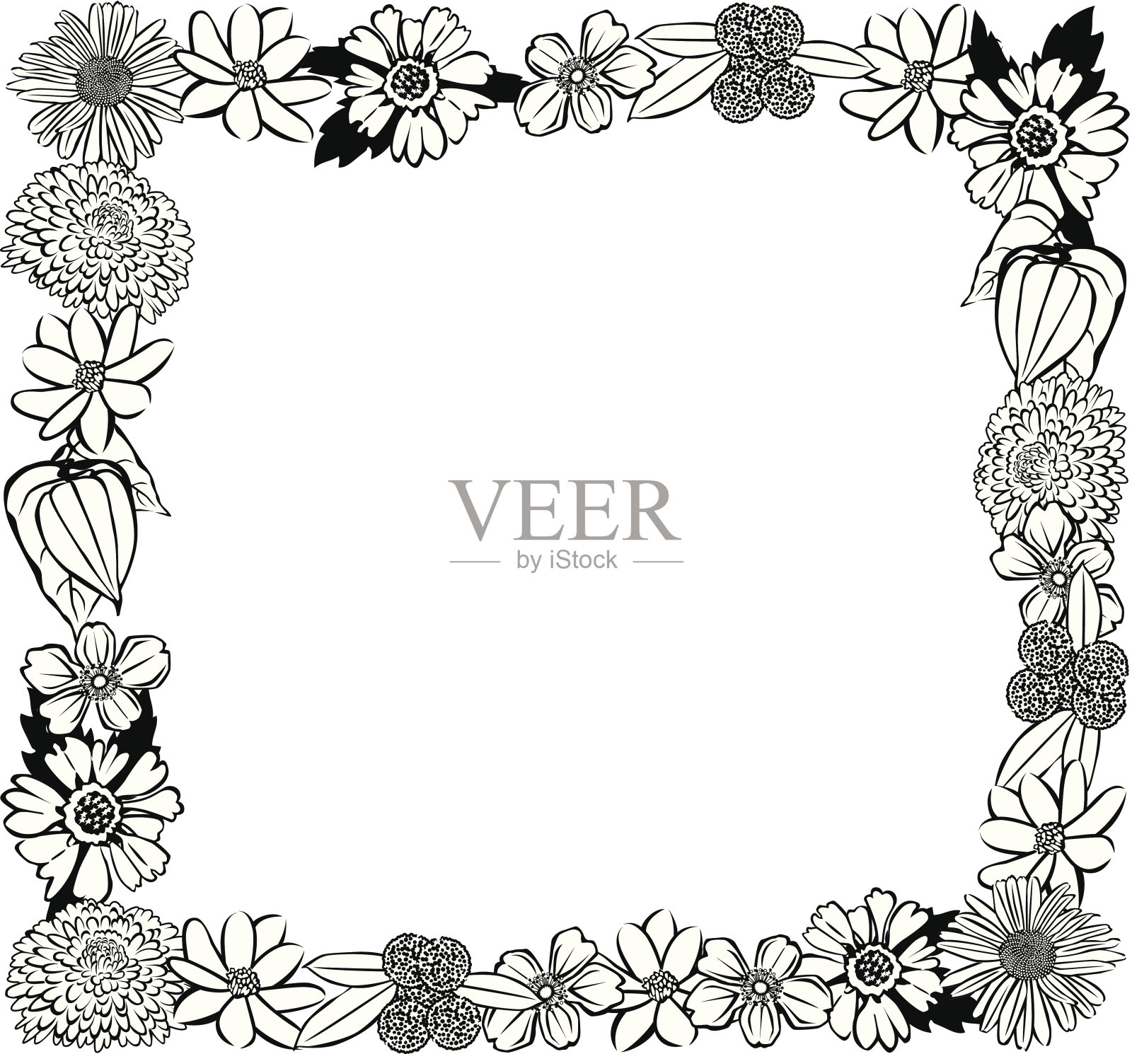 鲜花框架设计元素图片