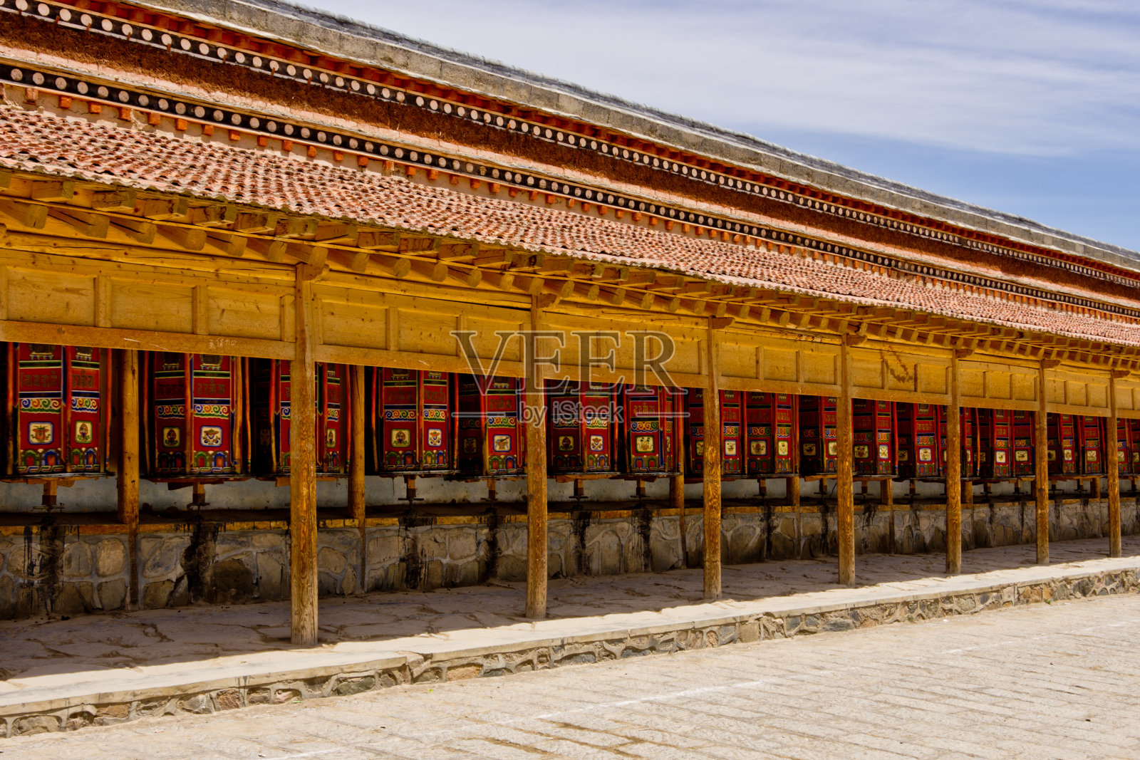 祈祷轮，拉卜朗喇嘛庙照片摄影图片