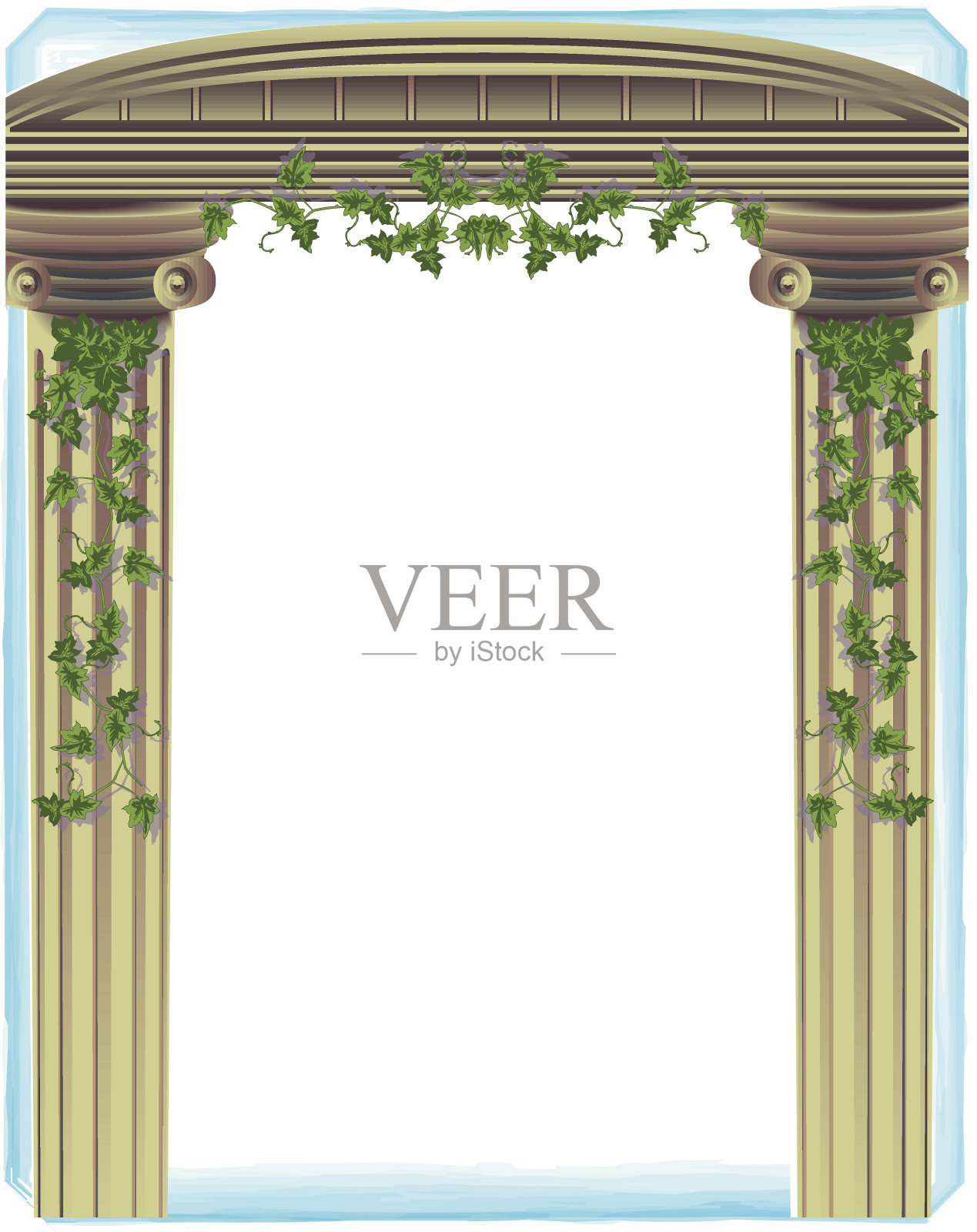 希腊柱框架插画图片素材