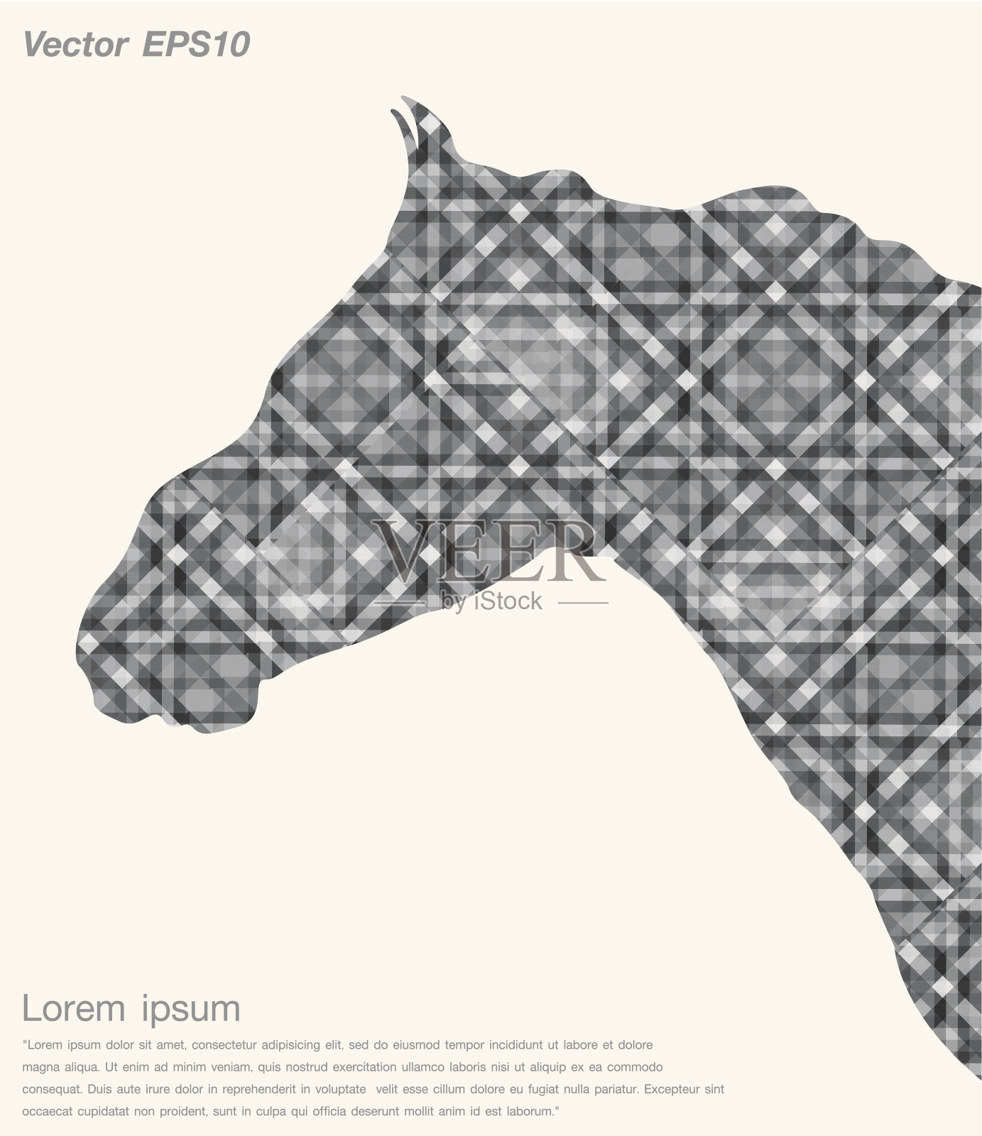 孤立的马灰色抽象插画图片素材