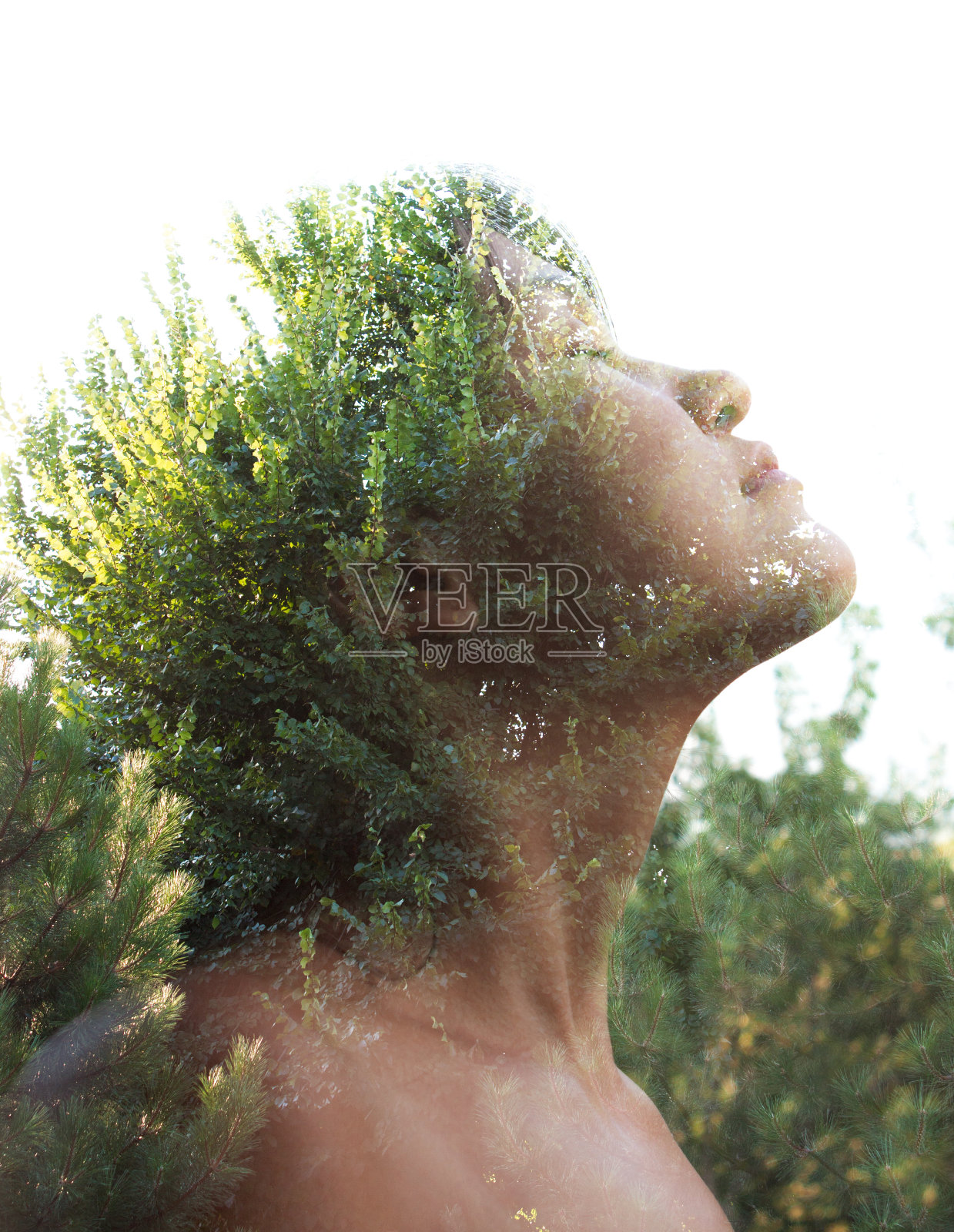 双重曝光的肖像照片摄影图片