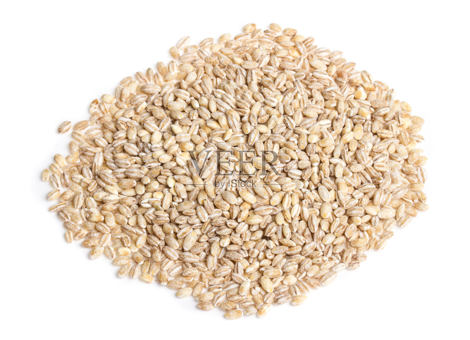 一堆珍珠大麦孤立在白色照片摄影图片