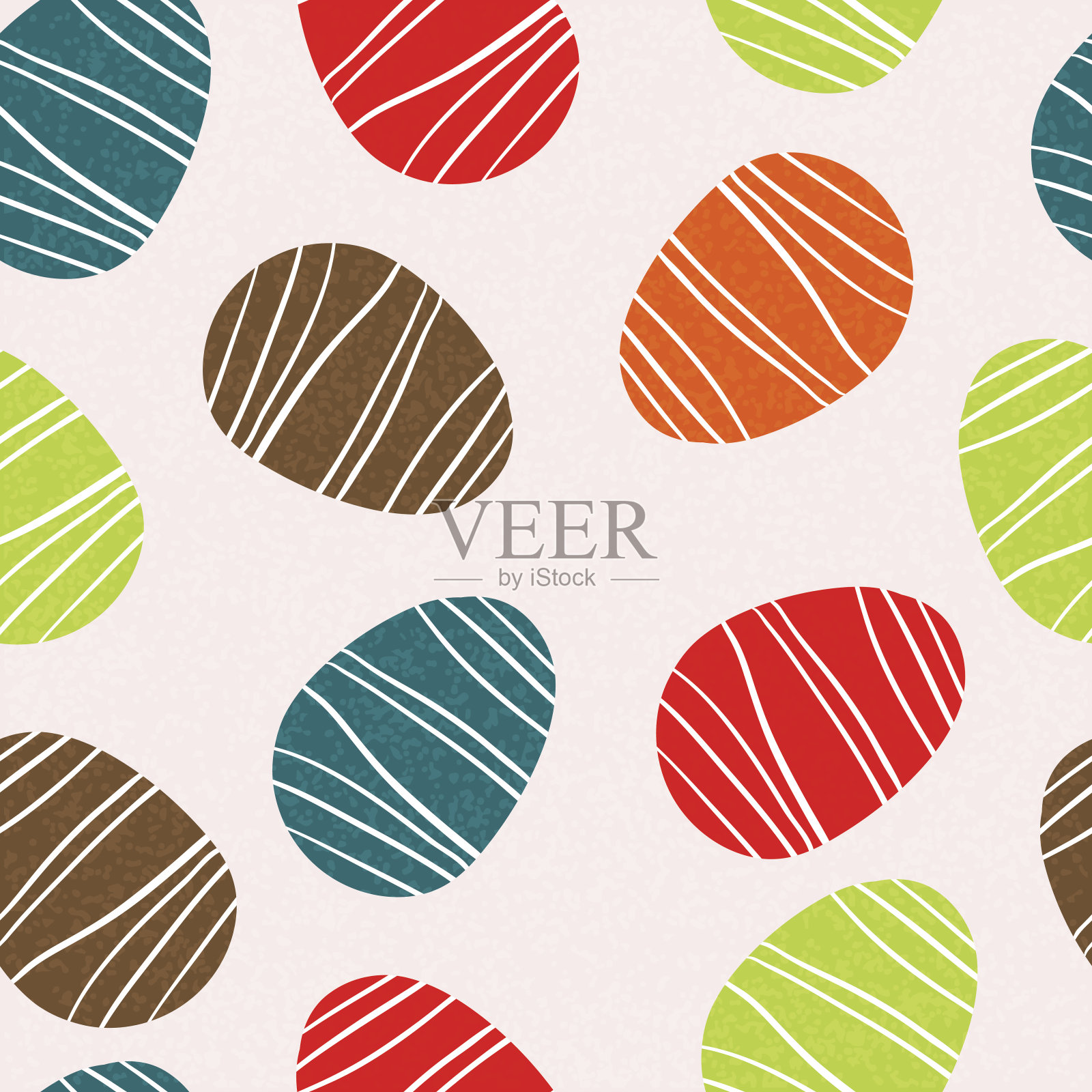 无缝图案与复活节彩蛋插画图片素材