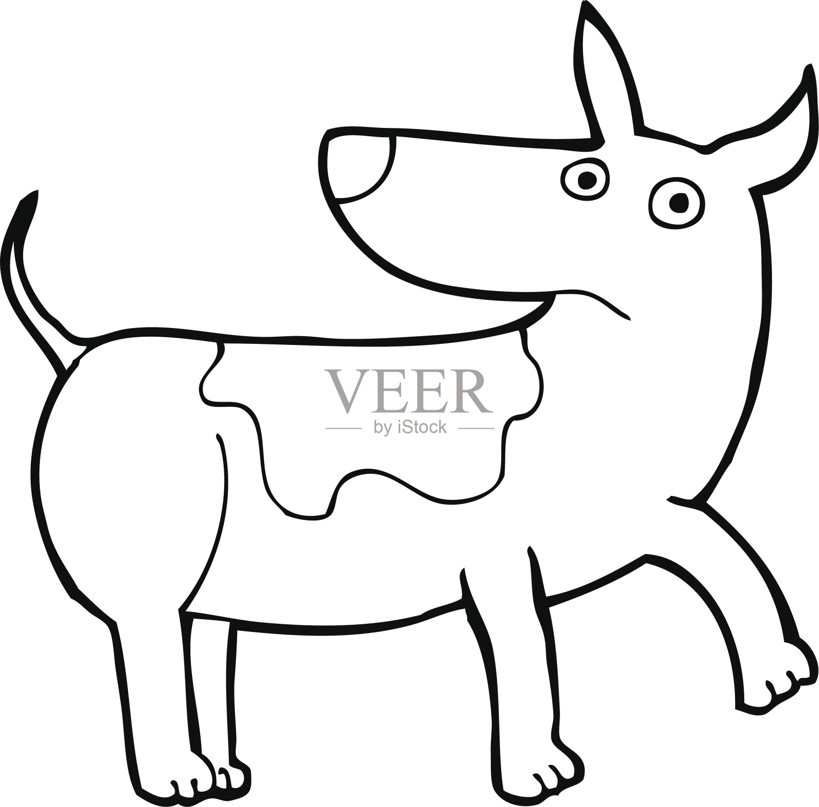 有趣的卡通狗插画图片素材