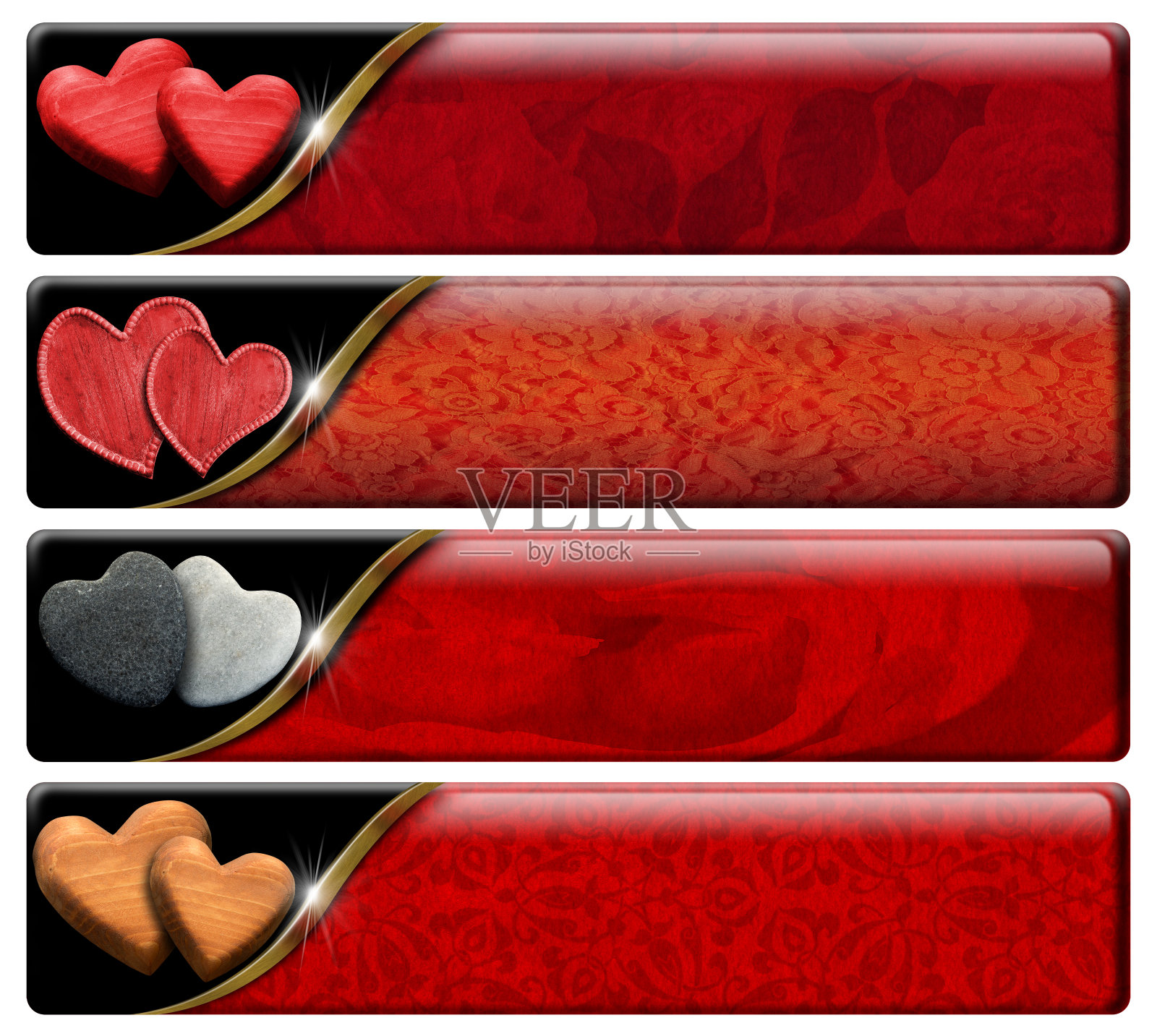 四个浪漫的标题与剪切路径照片摄影图片