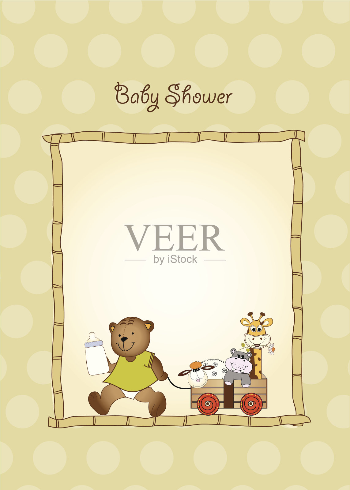 宝宝送礼会贺卡插画图片素材