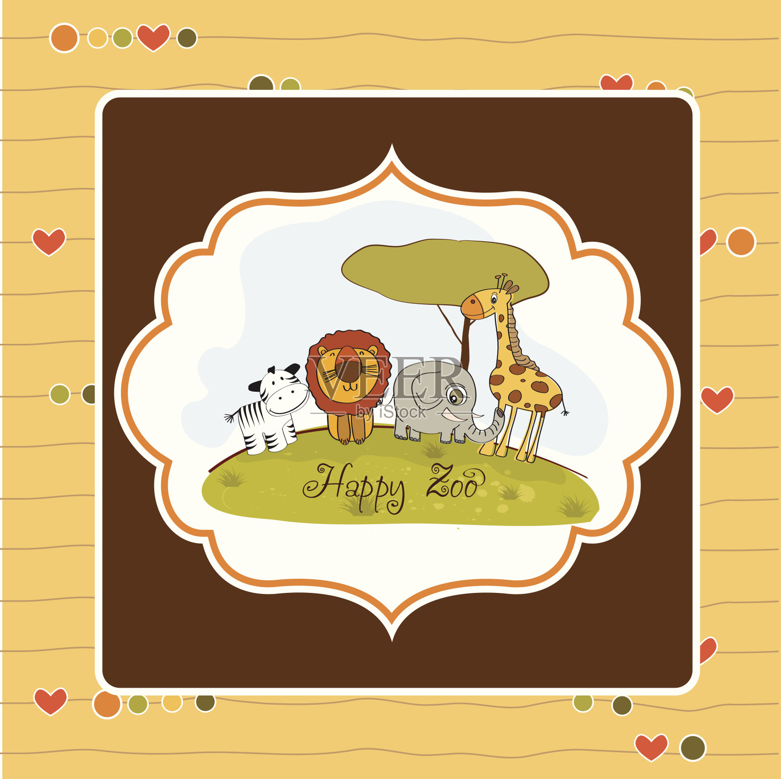 快乐的动物园插画图片素材