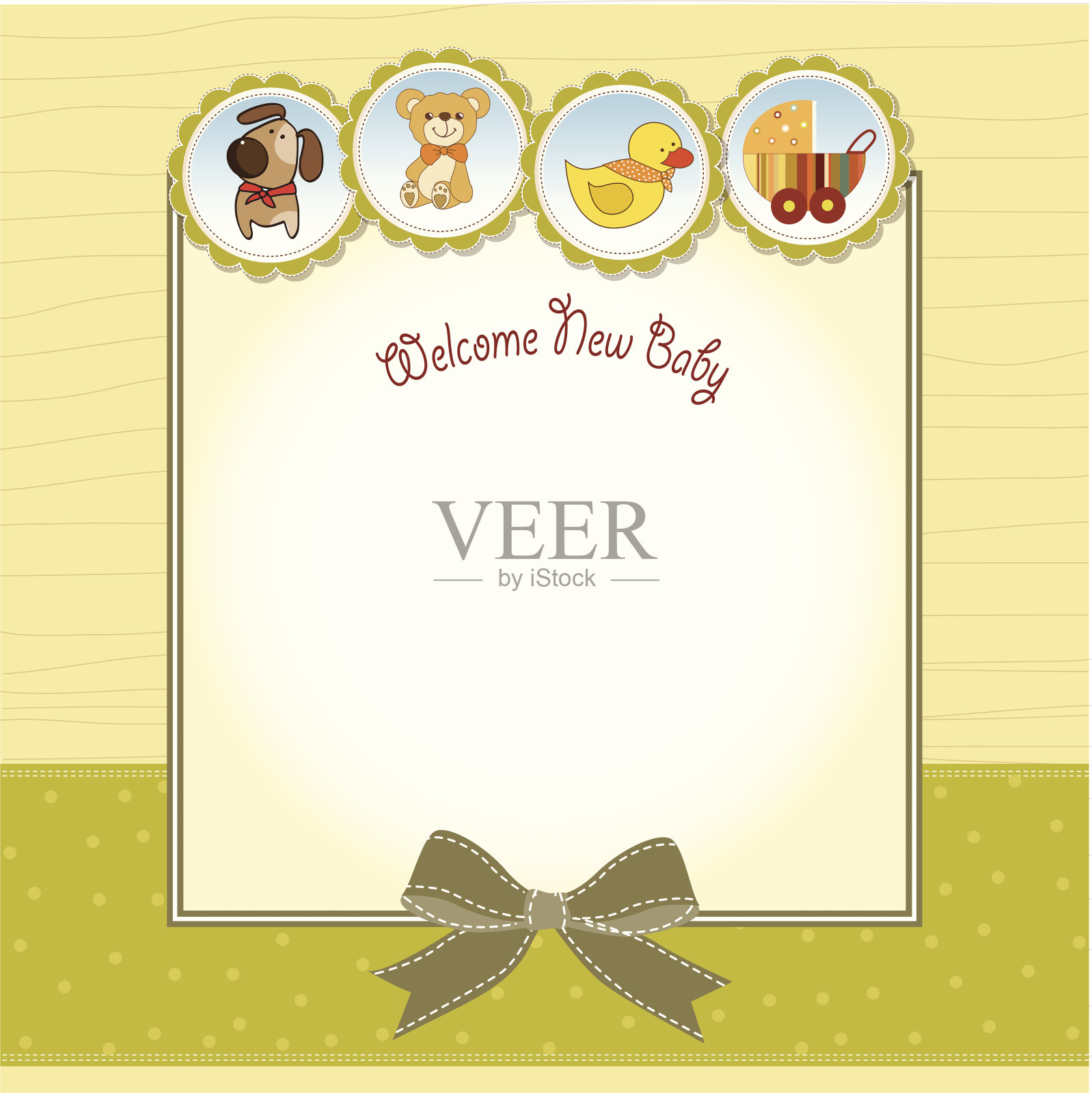 新生儿通告卡插画图片素材